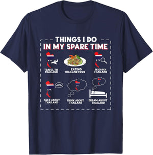 Things I Do In My Spare Time Thailand T-Shirt - T-Shirt | Navy