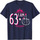 I Am 63 Plus 1 Middle Finger 63rd Women's Birthday Funny T-Shirt - T-Shirt | Navy