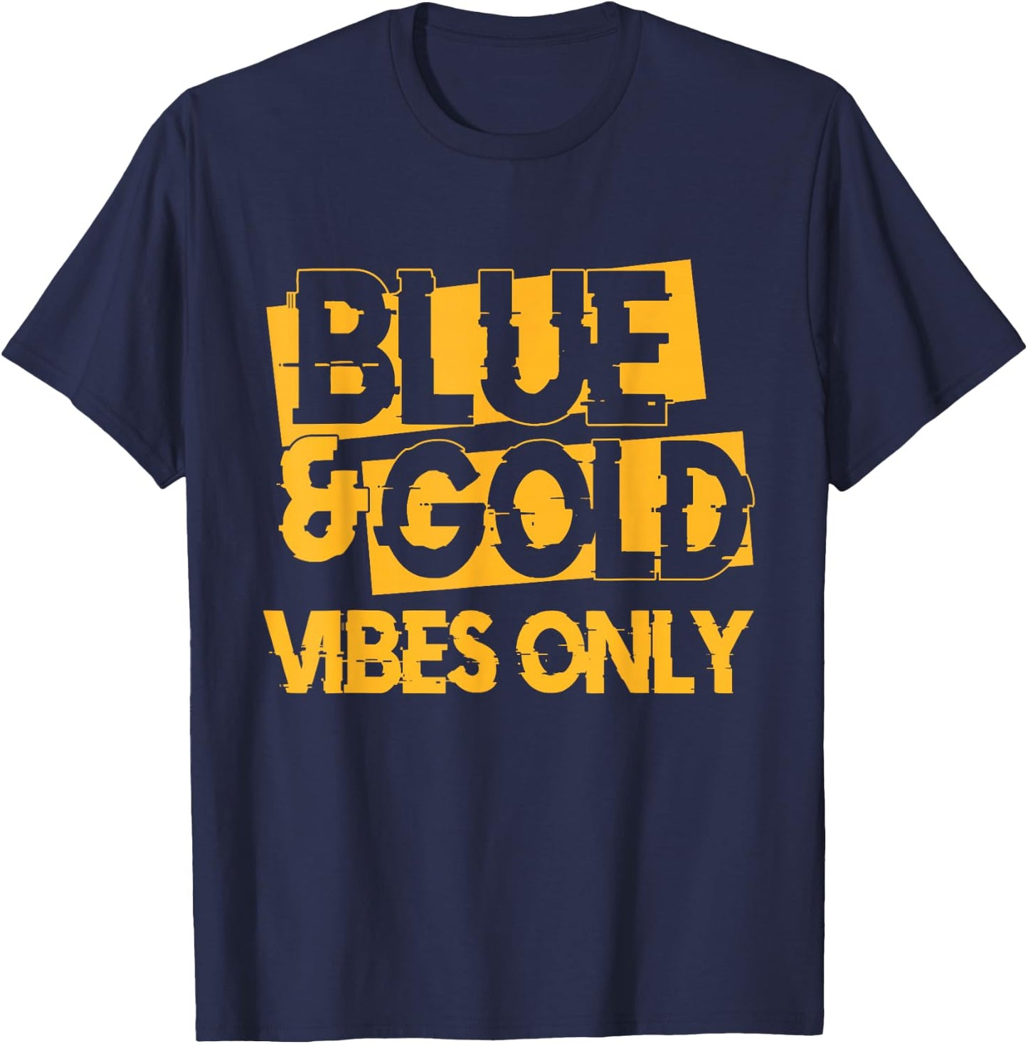 Blue and Gold Game Day Group for High School Football T-Shirt - T-Shirt | Navy
