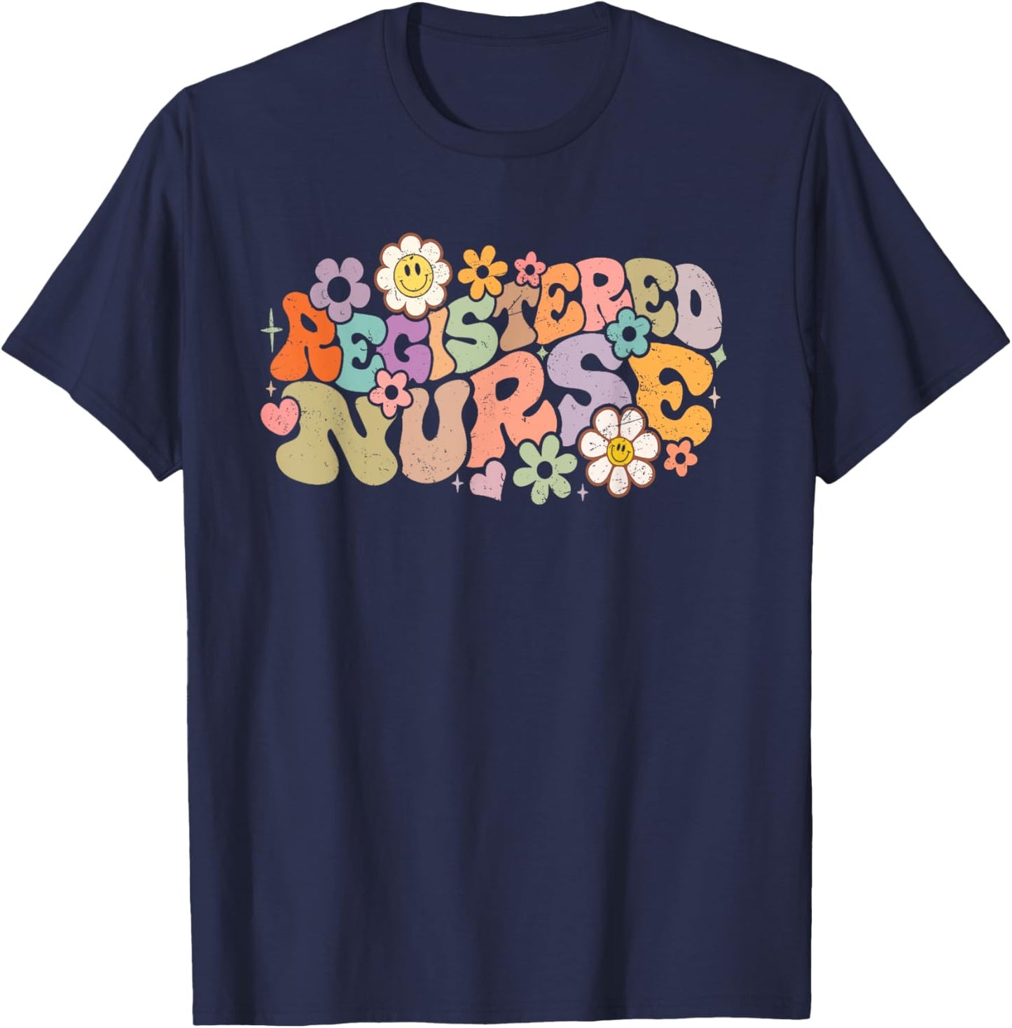 Retro Vintage Registered Nurse Nursing RN Funny T-Shirt - T-Shirt | Navy