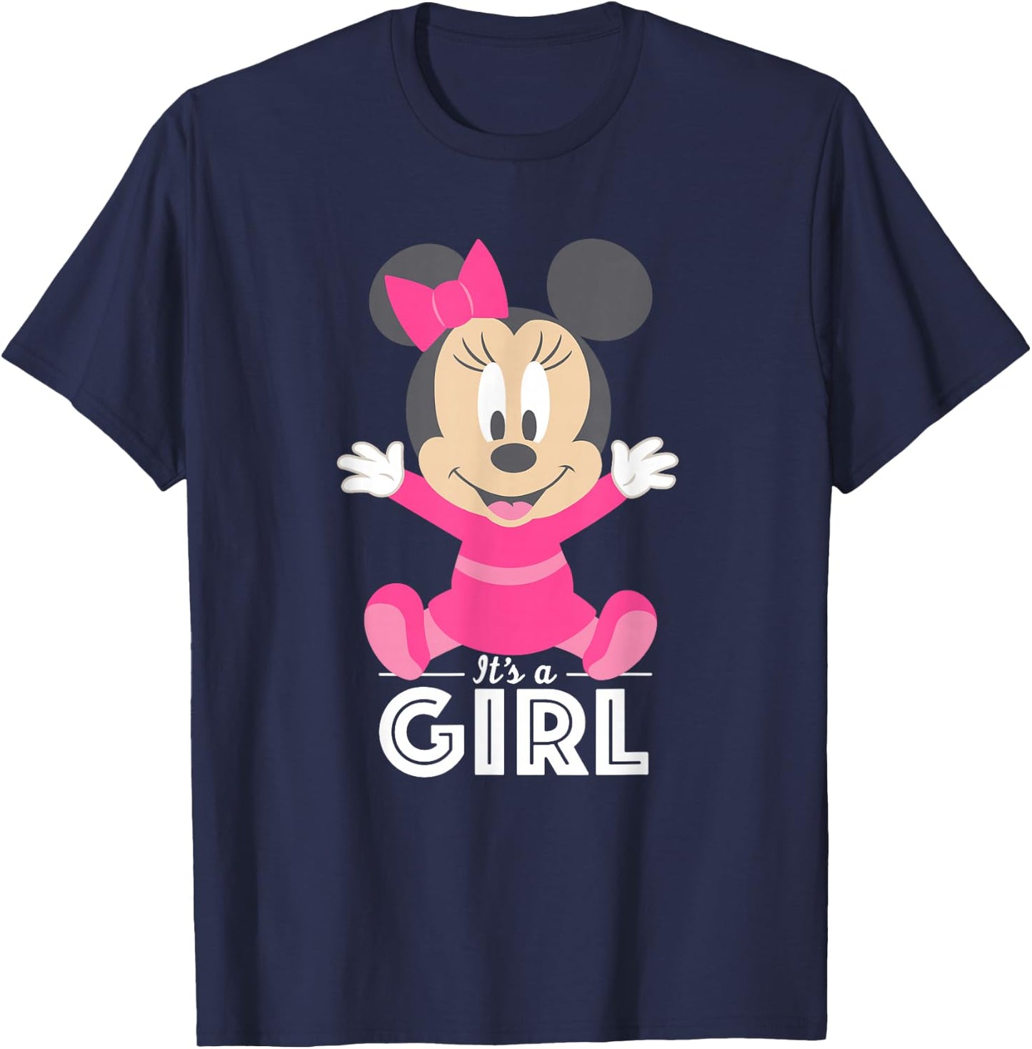 Disney Minnie Mouse It's A Girl Baby Shower T-Shirt - T-Shirt | Navy