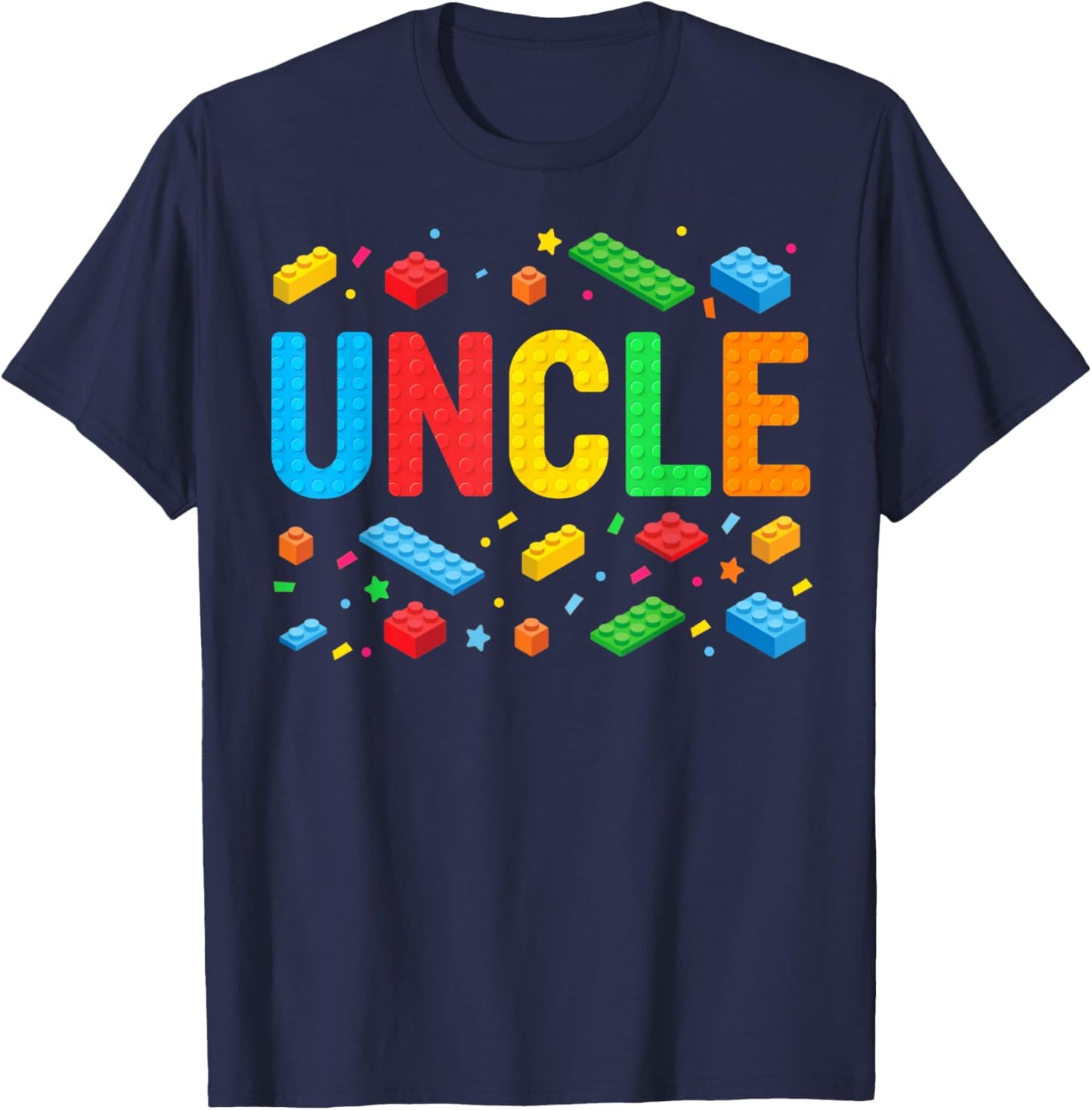 Uncle Master Builder Building Bricks Blocks Family Matching T-Shirt - T-Shirt | Navy