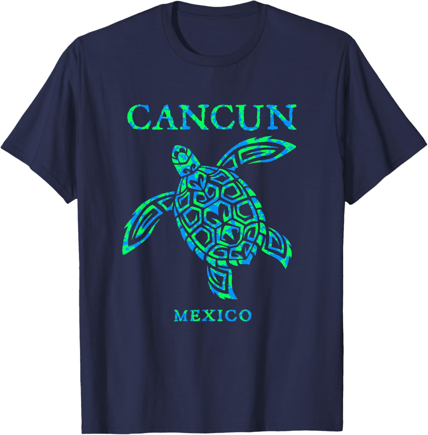 Cancun Mexico Sea Turtle Boys Girls Vacation Souvenir T-Shirt - T-Shirt | Navy