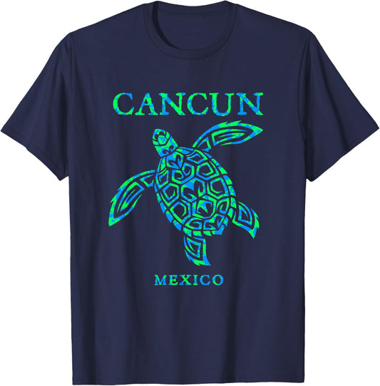 Cancun Mexico Sea Turtle Boys Girls Vacation Souvenir T-Shirt - T-Shirt | Navy