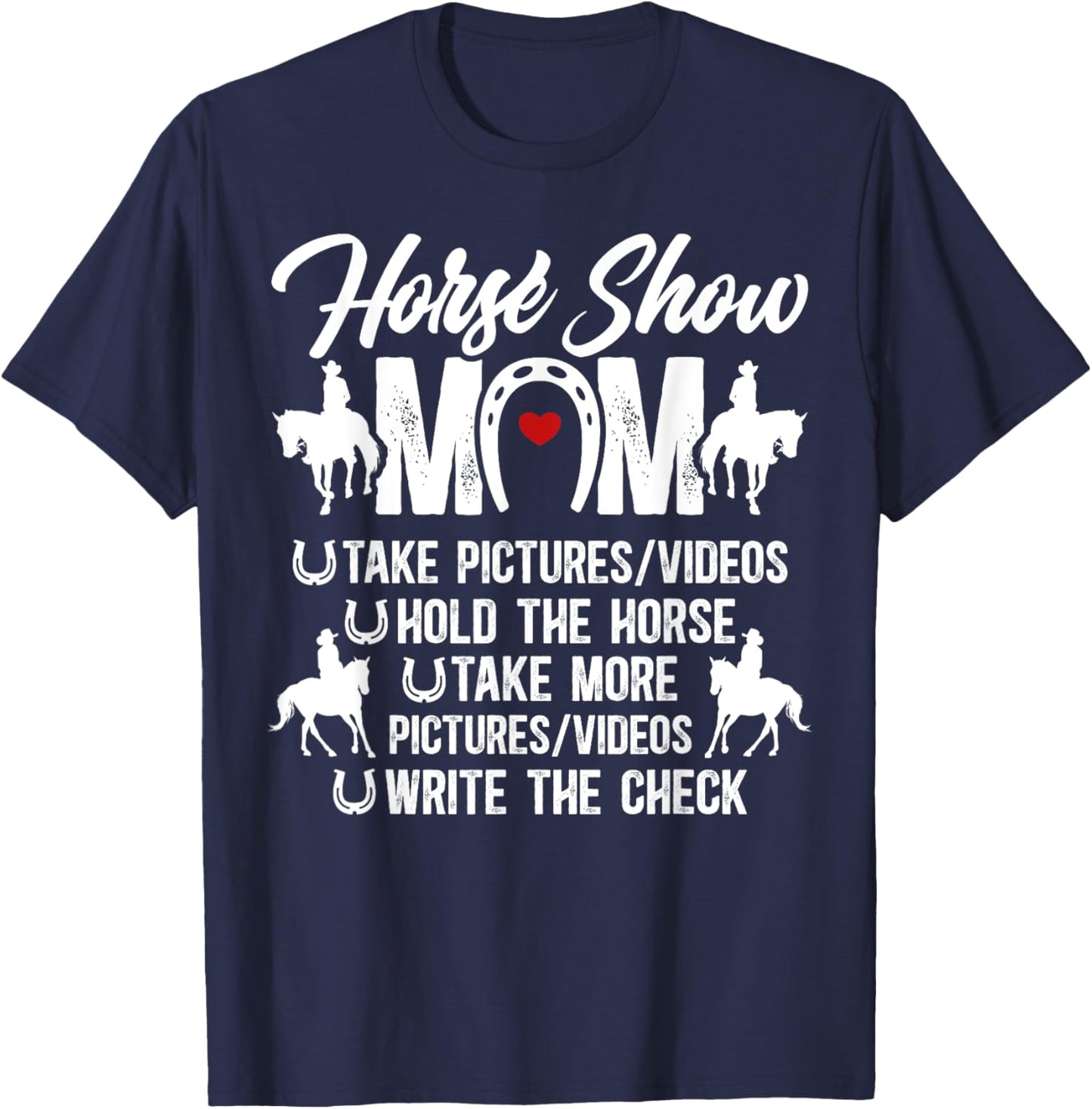 Horse Show Mom Definition Equestrian Mom Horse Show Mama T-Shirt - T-Shirt | Navy