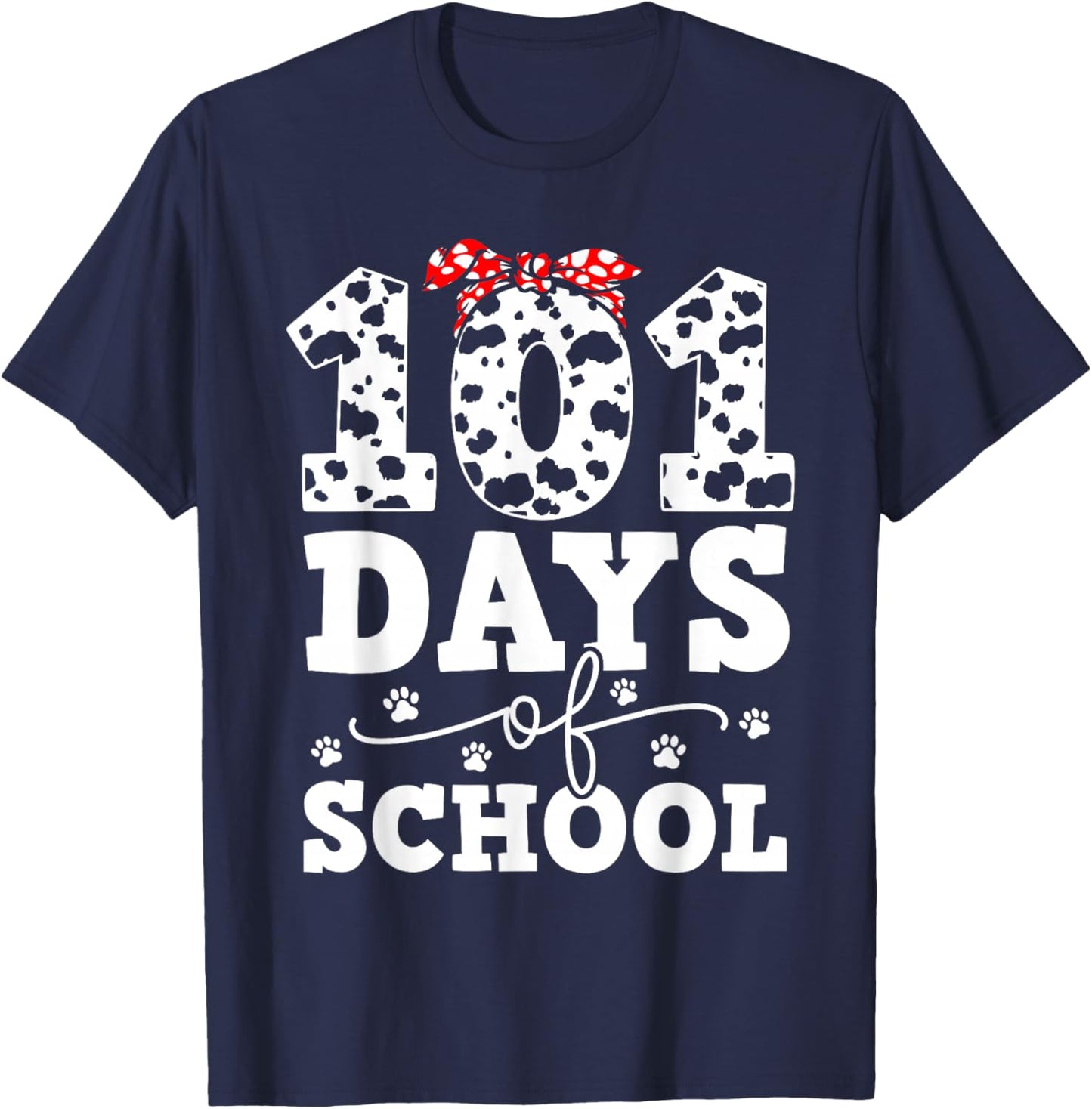 Happy 101 Days School Cute Dog 100 Days Smarter Student Kids T-Shirt - T-Shirt | Navy