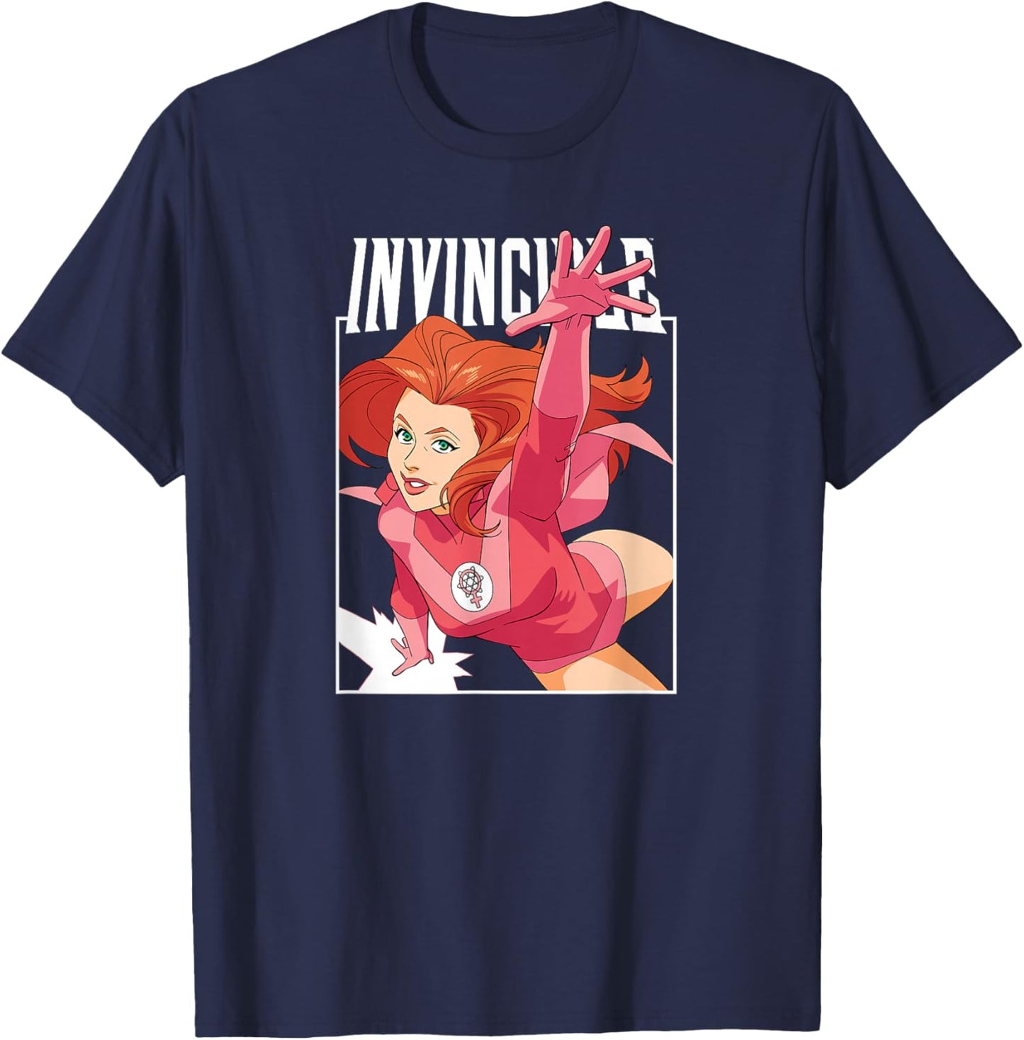 Invincible - Atom Eve Character Logo T-Shirt - T-Shirt | Navy