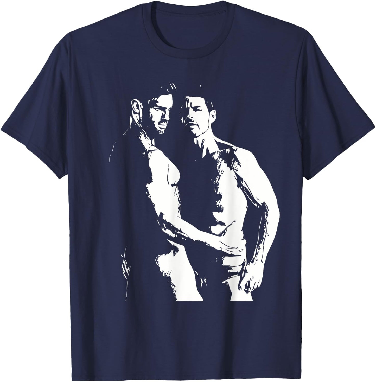 Naked Male Couple Gay Art Erotica T-Shirt - T-Shirt | Navy