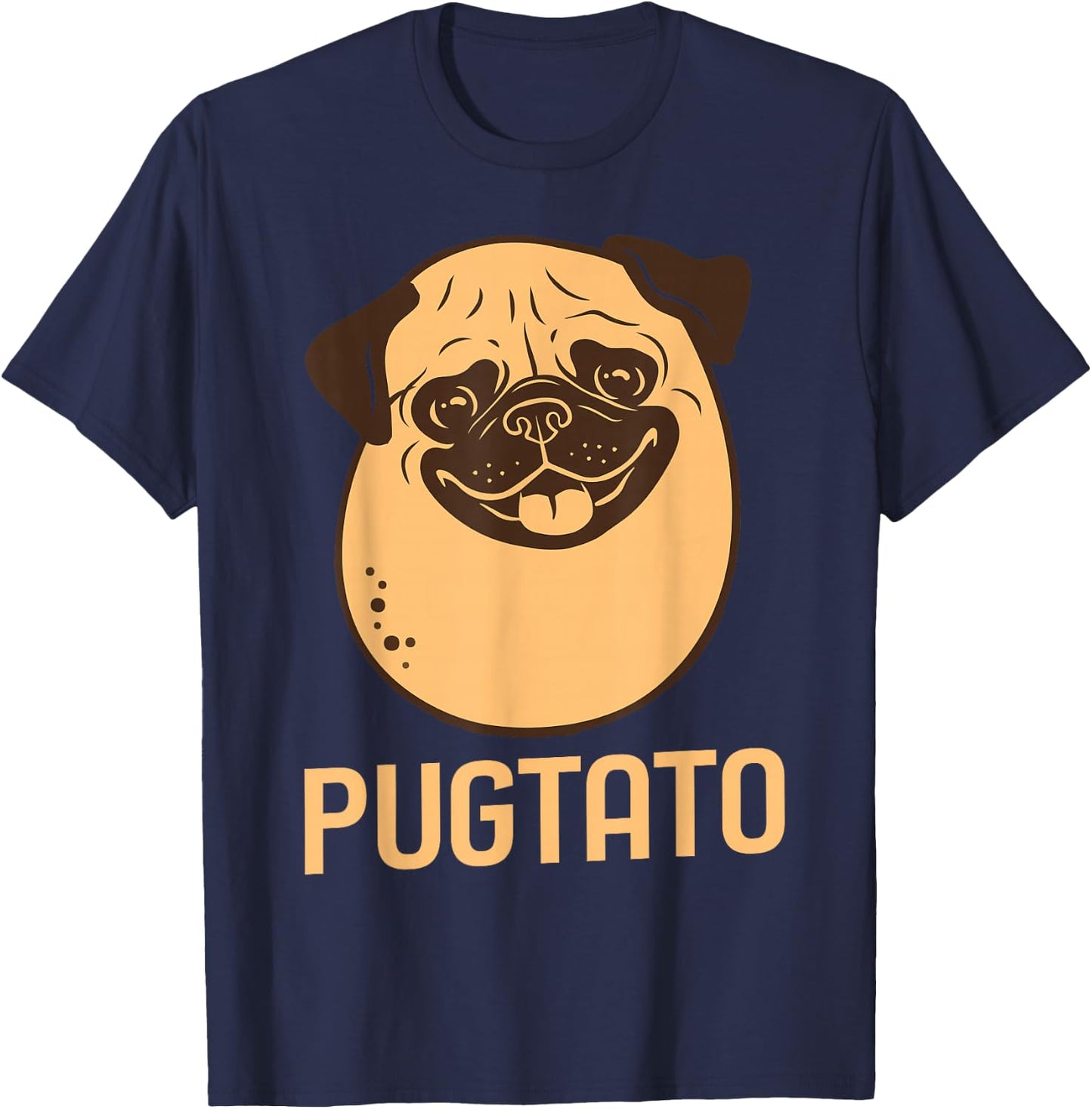 Funny Pug Dog Potato, Cute Pugtato, Dog Lovers Best Gift T-Shirt - T-Shirt | Navy