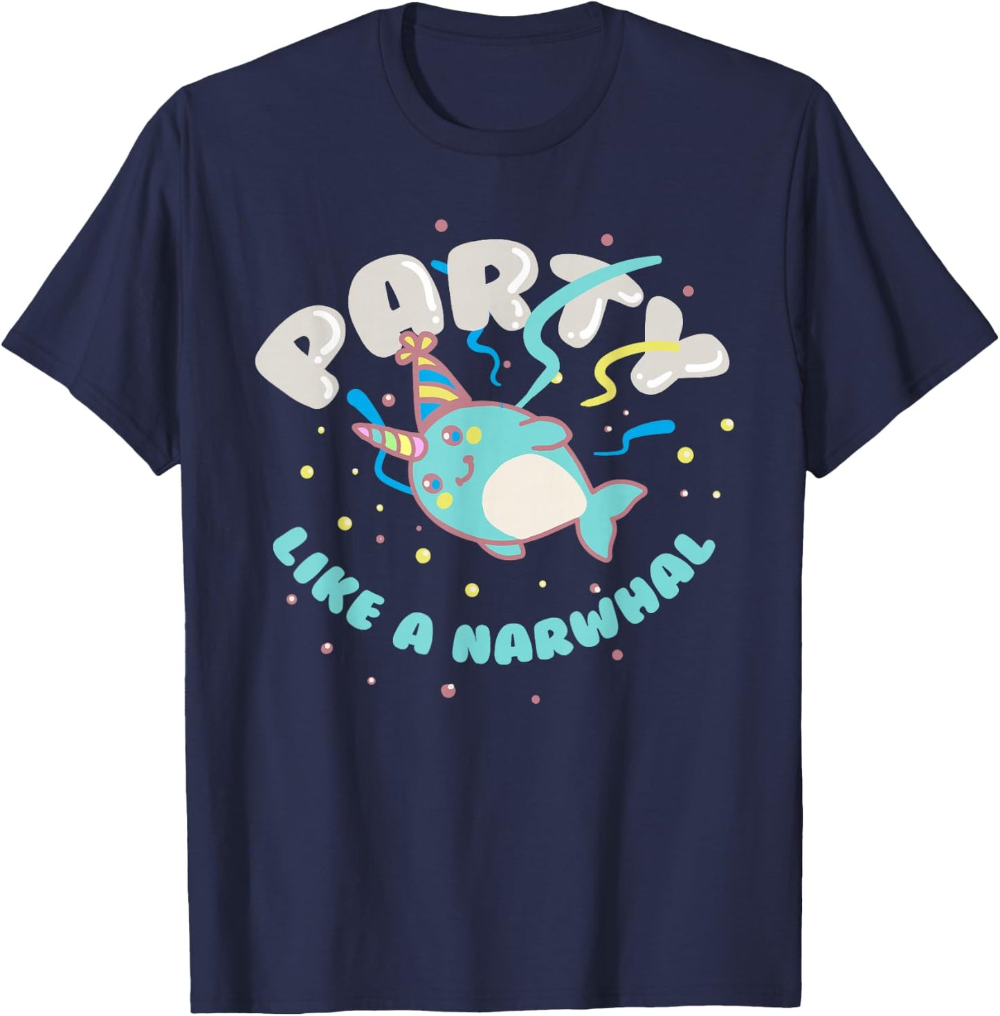 Party Like a Narwhal T-Shirt - T-Shirt | Navy