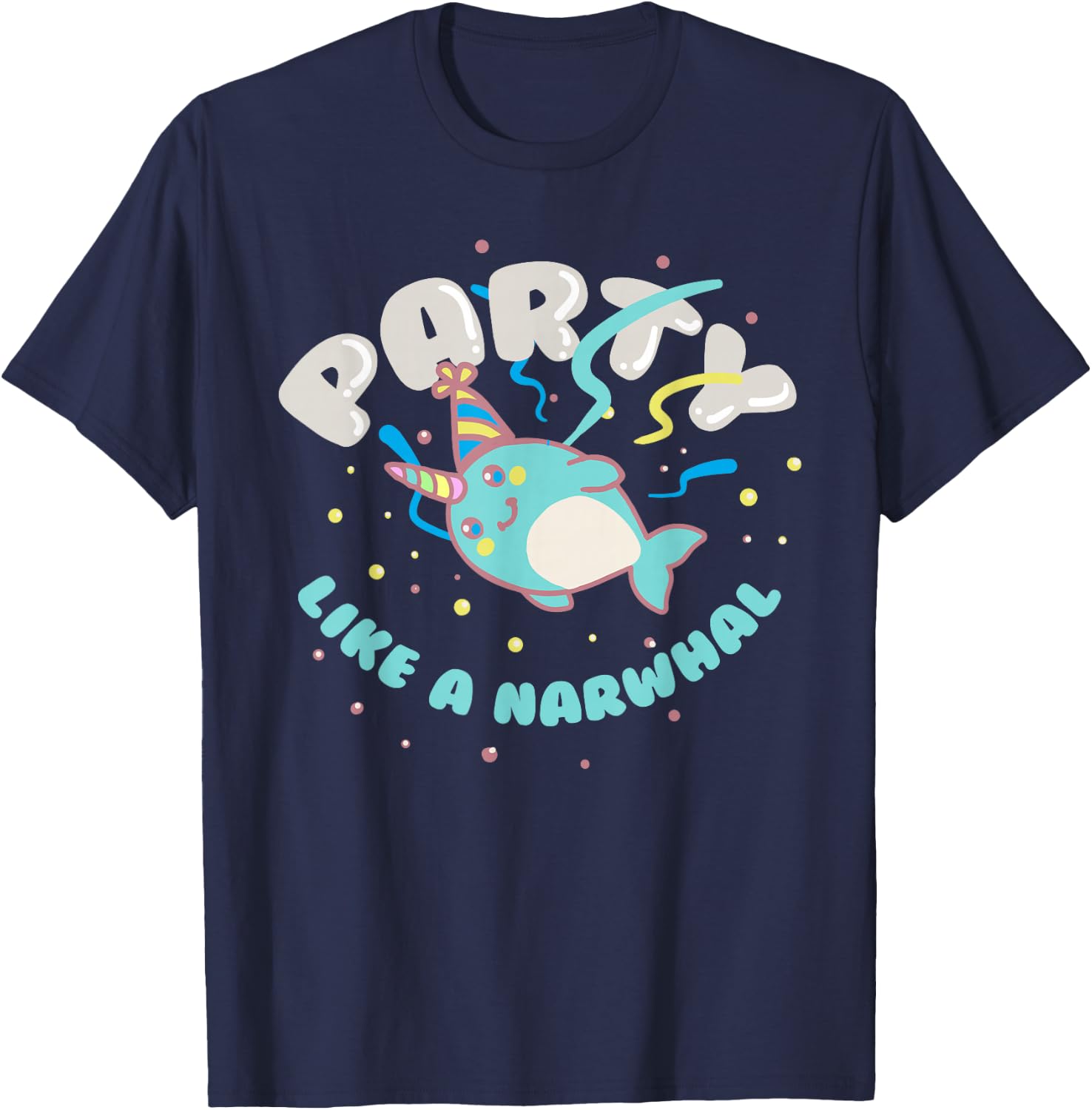 Party Like a Narwhal T-Shirt - T-Shirt | Navy