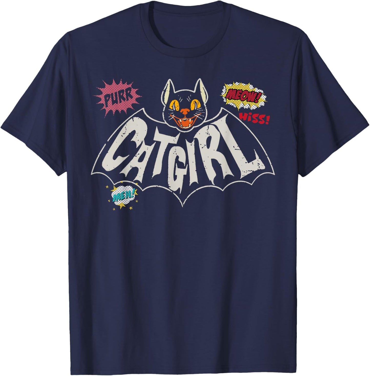 The Catgirl Vintage T-Shirt - T-Shirt | Navy