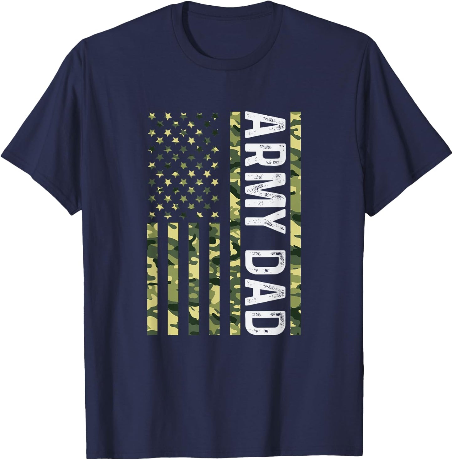 Proud Army Dad United States USA Flag for Father's Day T-Shirt - T-Shirt | Navy