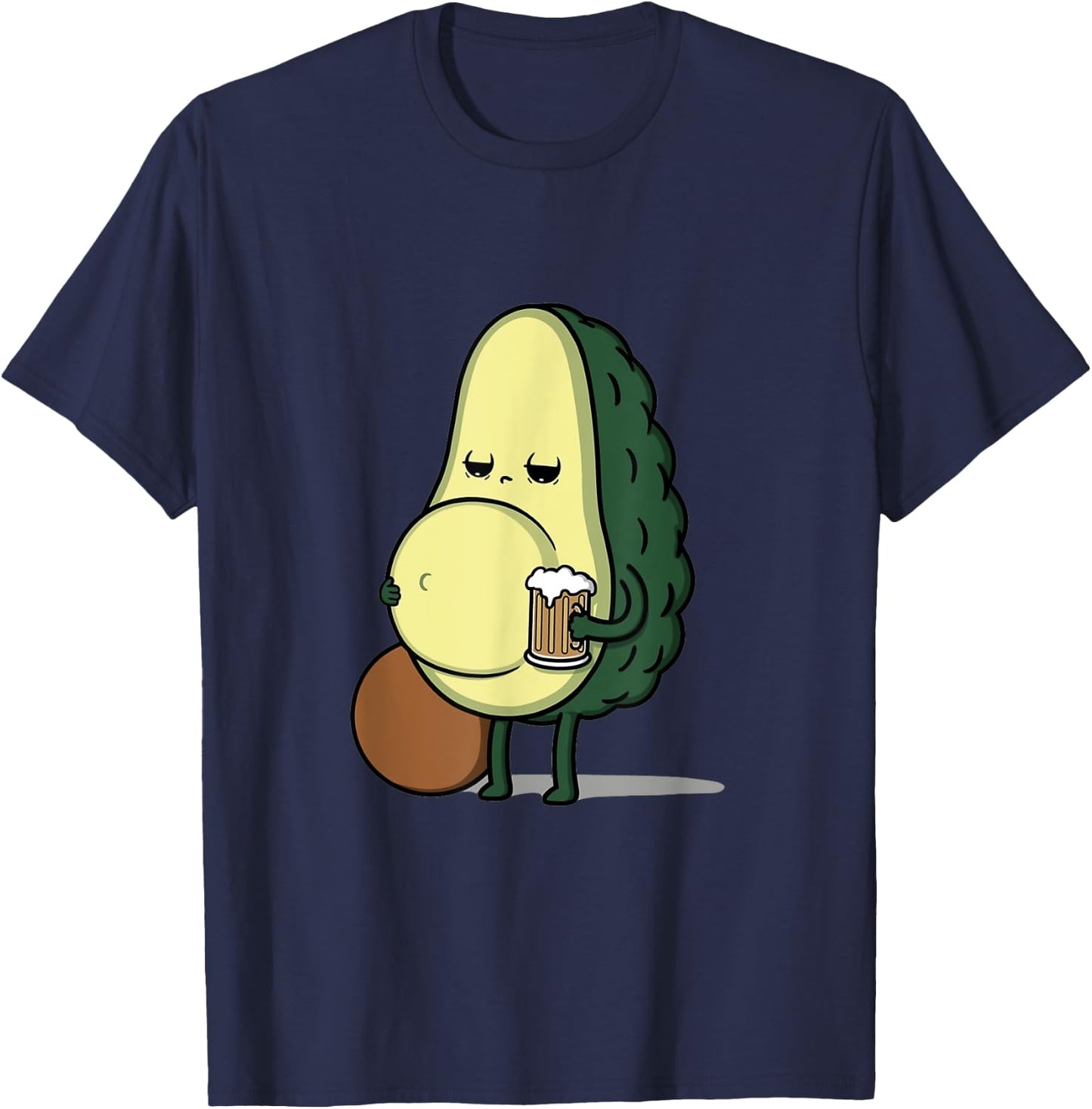 Funny Avocado with Beer Belly T-Shirt - T-Shirt | Navy
