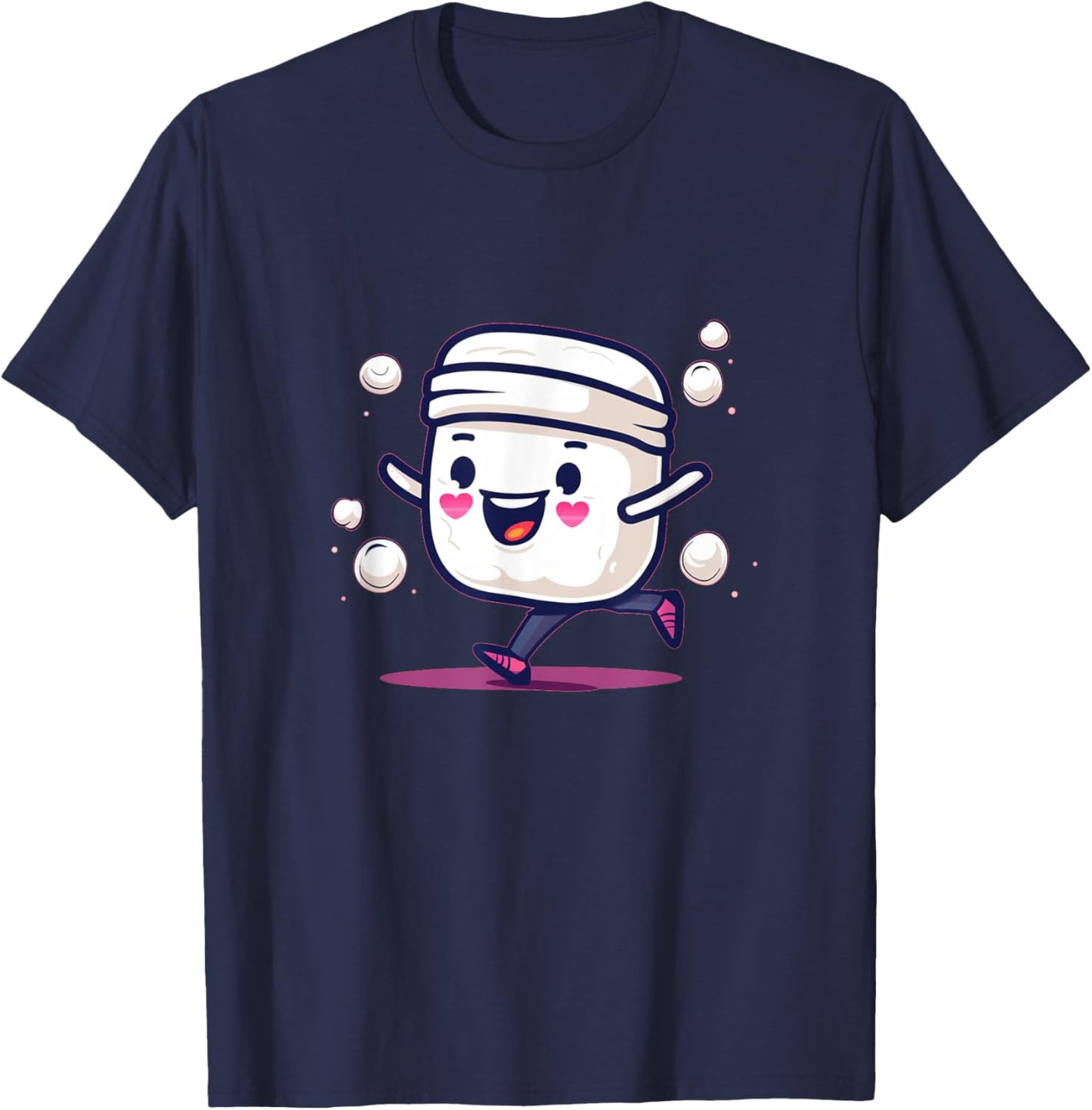 Jogging Marshmallow with Headband Costume for Boys and Girls T-Shirt - T-Shirt | Navy