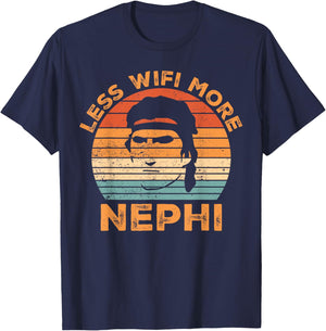 Funny Mormon Missionary LDS Less Wifi More Nephi T-Shirt - T-Shirt | Navy