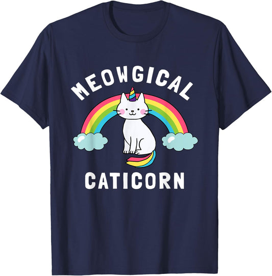 Meowgical Caticorn - Funny Unicorn & Cat Gift Kittycorn Men Women Kids T-Shirt - T-Shirt | Navy