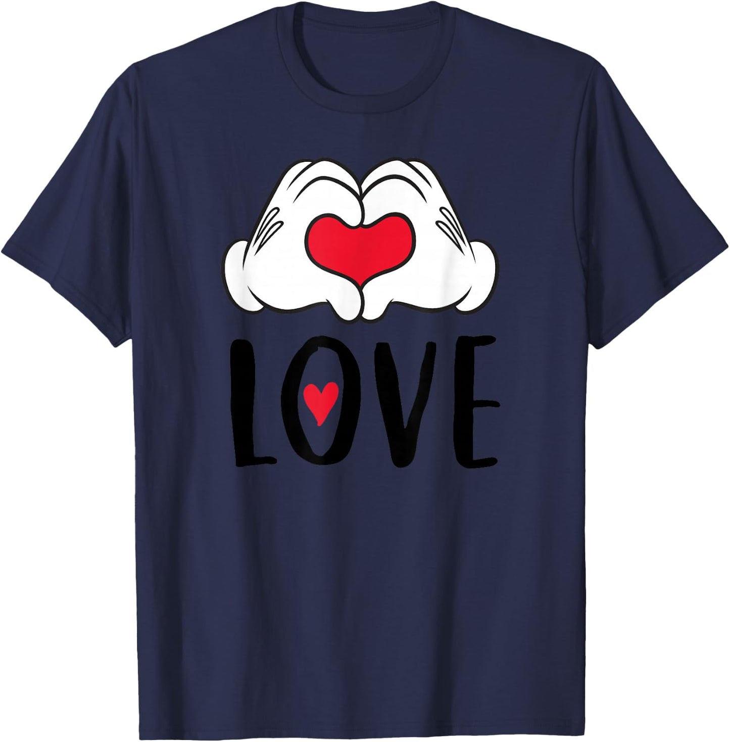 Disney Mickey and Minnie Mouse Heart Hands Love T-Shirt - T-Shirt | Navy