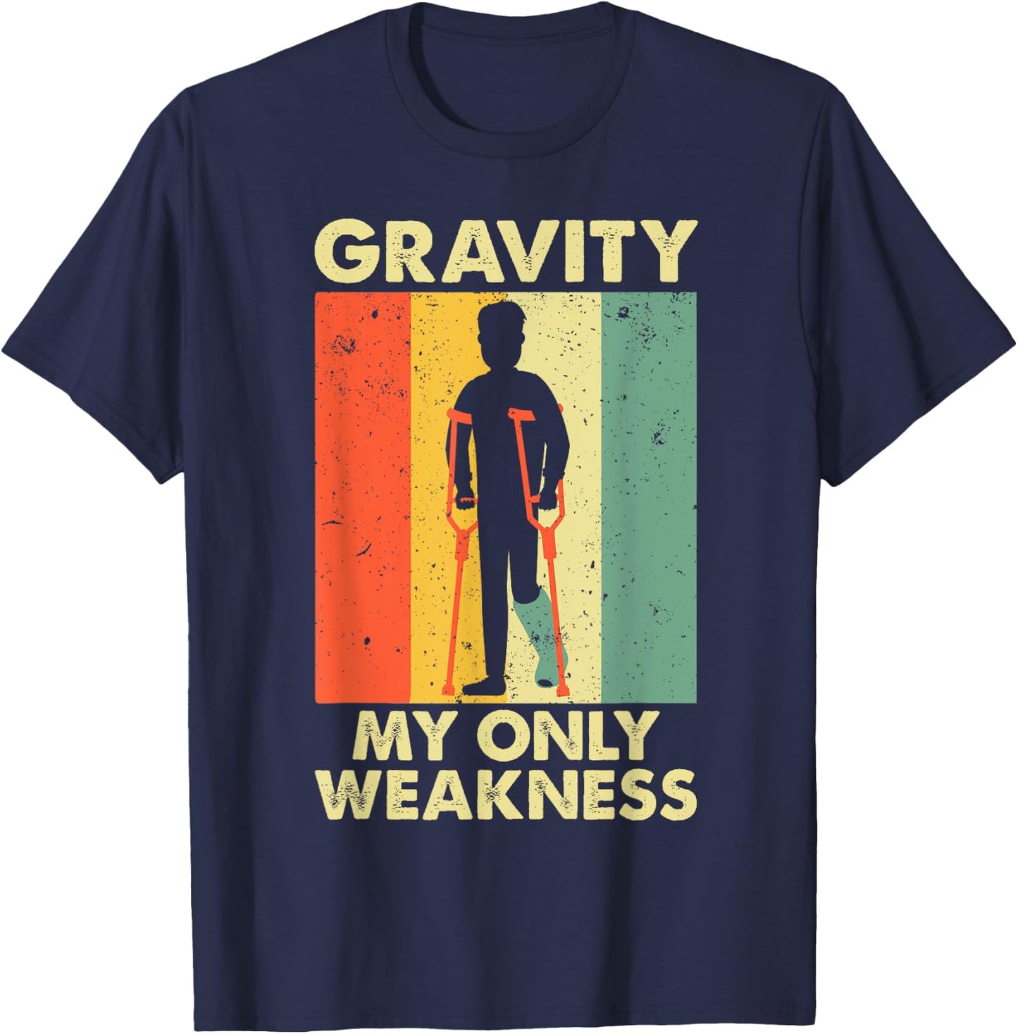 Funny Broken Leg Art Women Ankle Knee Foot Surgery T-Shirt - T-Shirt | Navy