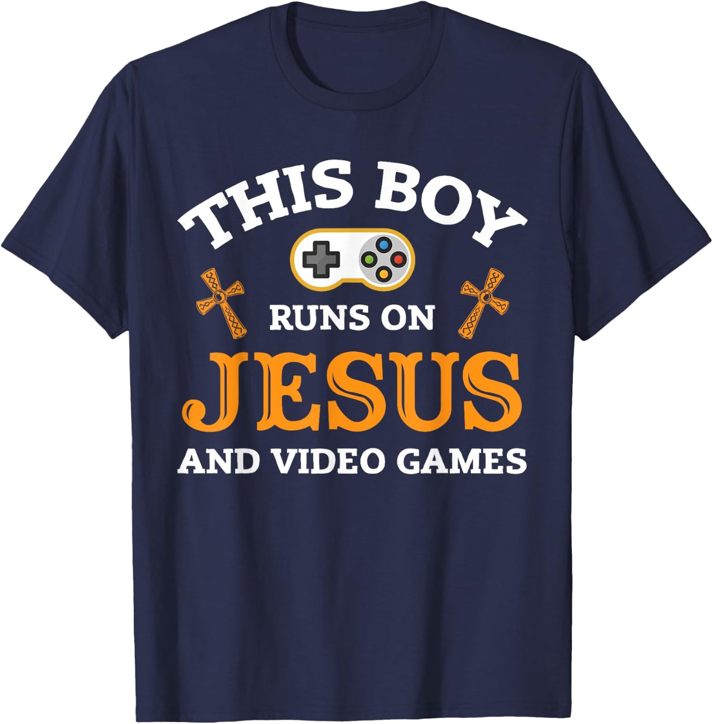 Video Games Gamer Gaming Jesus Religion T-Shirt - T-Shirt | Navy