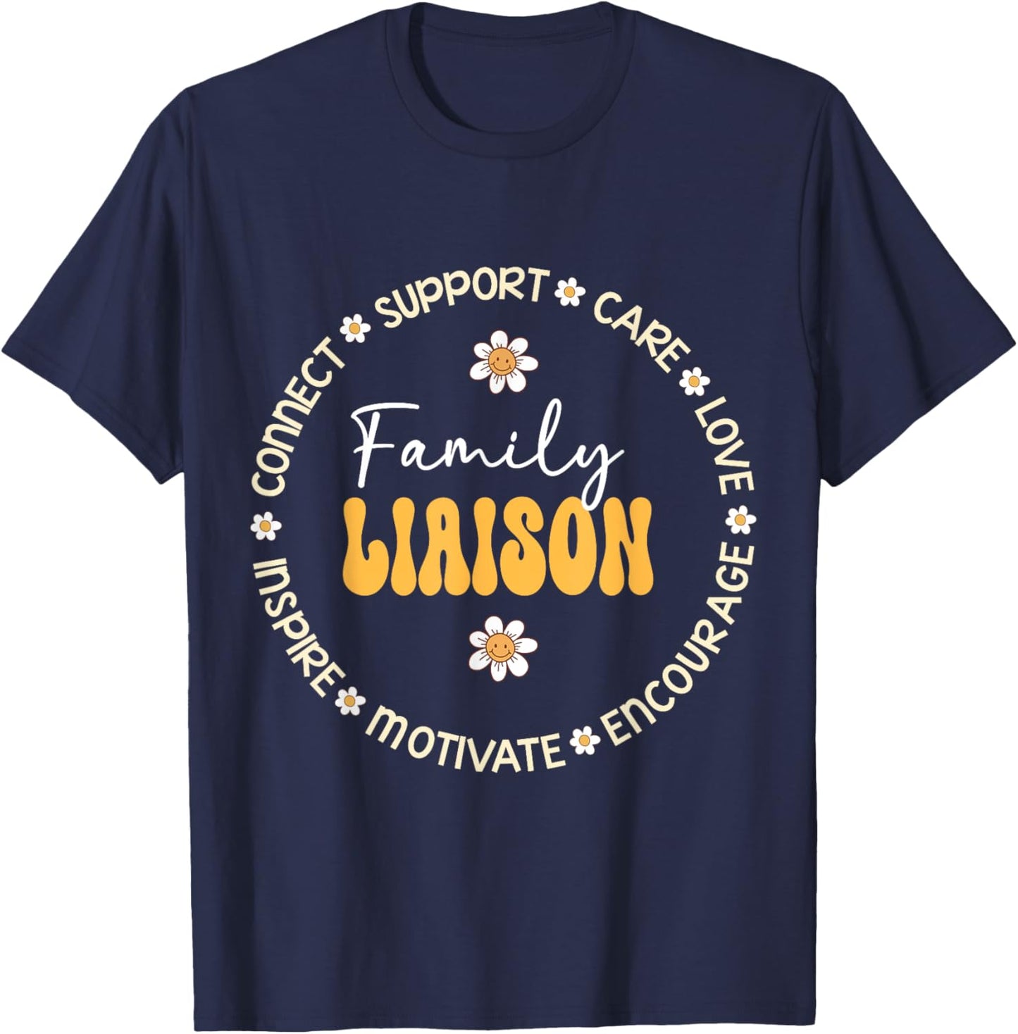 Family Liaison Back to School Teacher Appreciation Week T-Shirt - T-Shirt | Navy