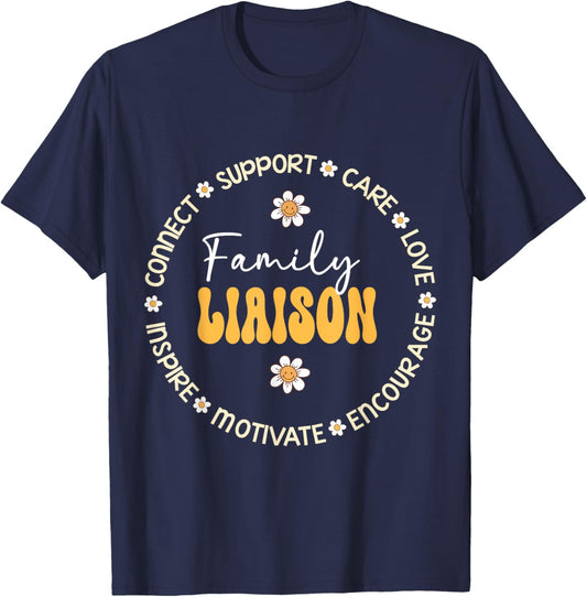 Family Liaison Back to School Teacher Appreciation Week T-Shirt - T-Shirt | Navy
