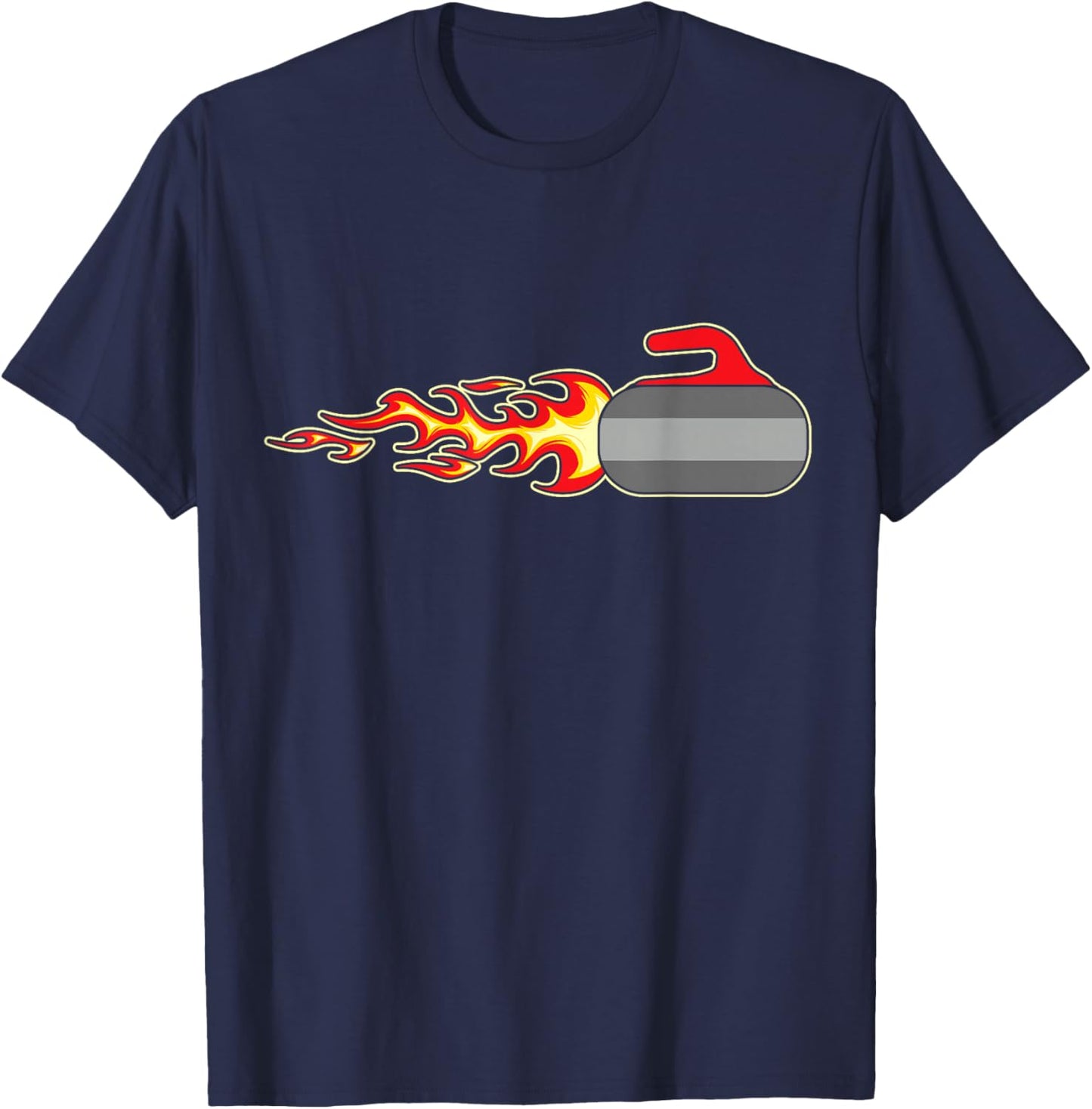Curler Graphic I Rock Curling Stone I Curling Player T-Shirt - T-Shirt | Navy