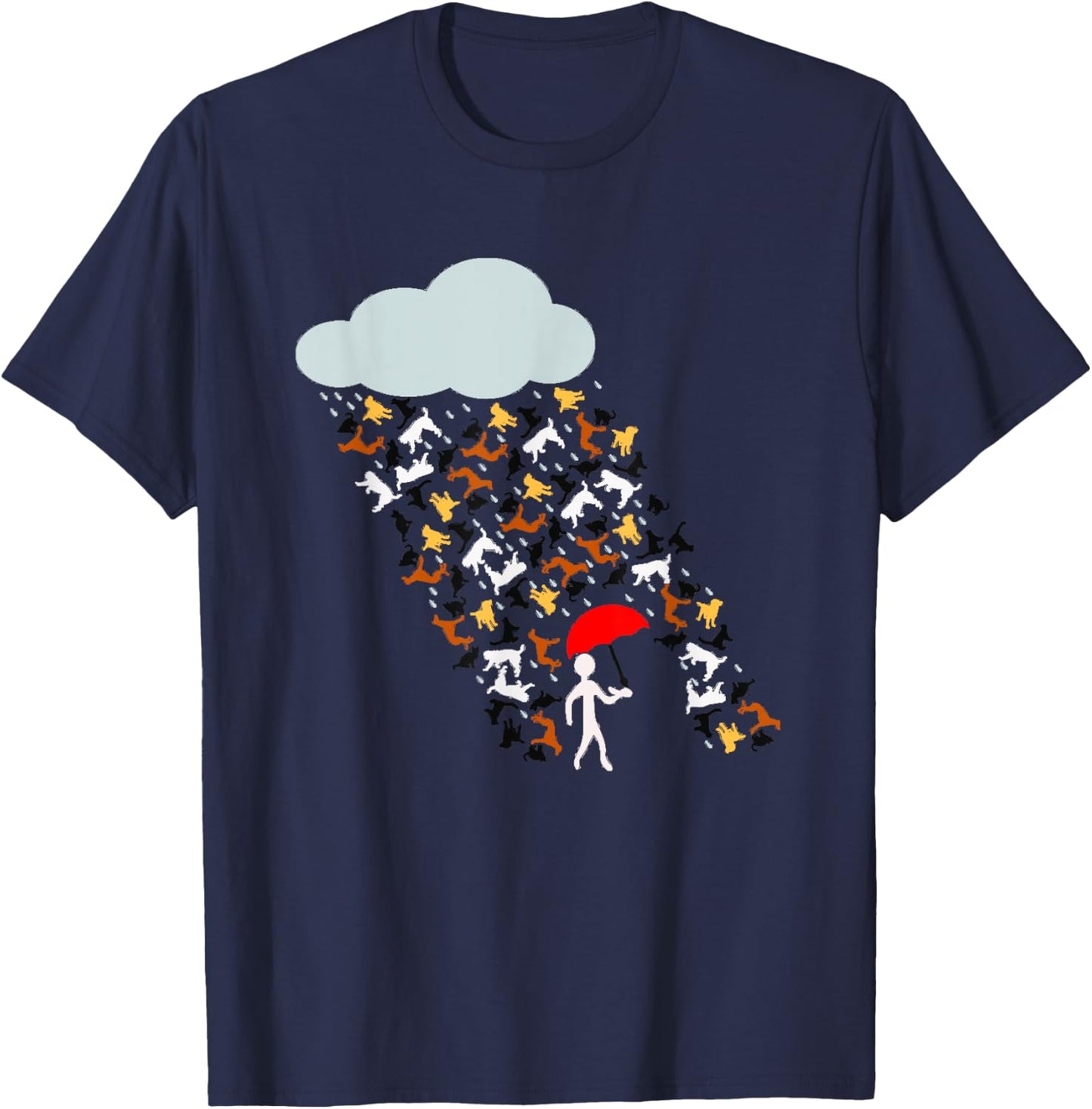 It's Raining Cats And Dogs Funny Cat Dog Women Kids T-Shirt - T-Shirt | Navy