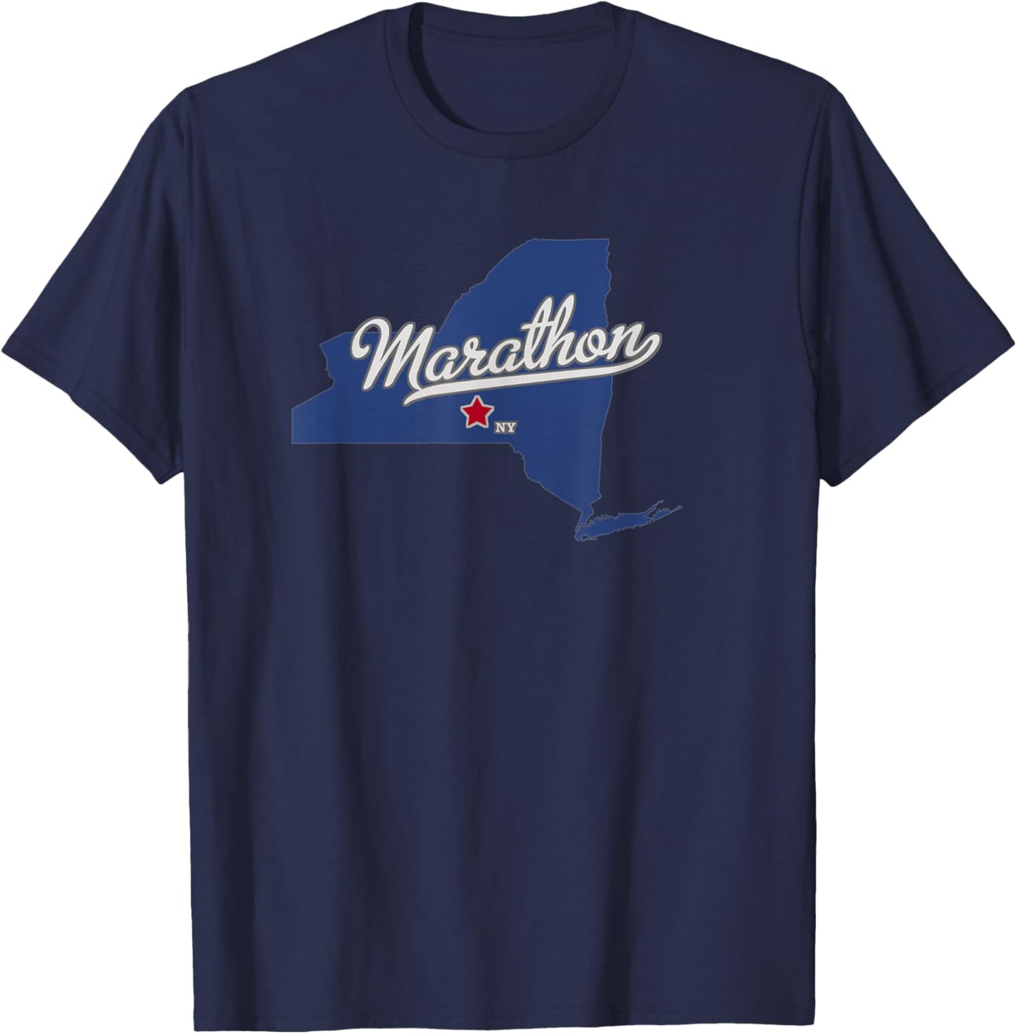 Marathon New York NY Map , Small T-Shirt - T-Shirt | Navy