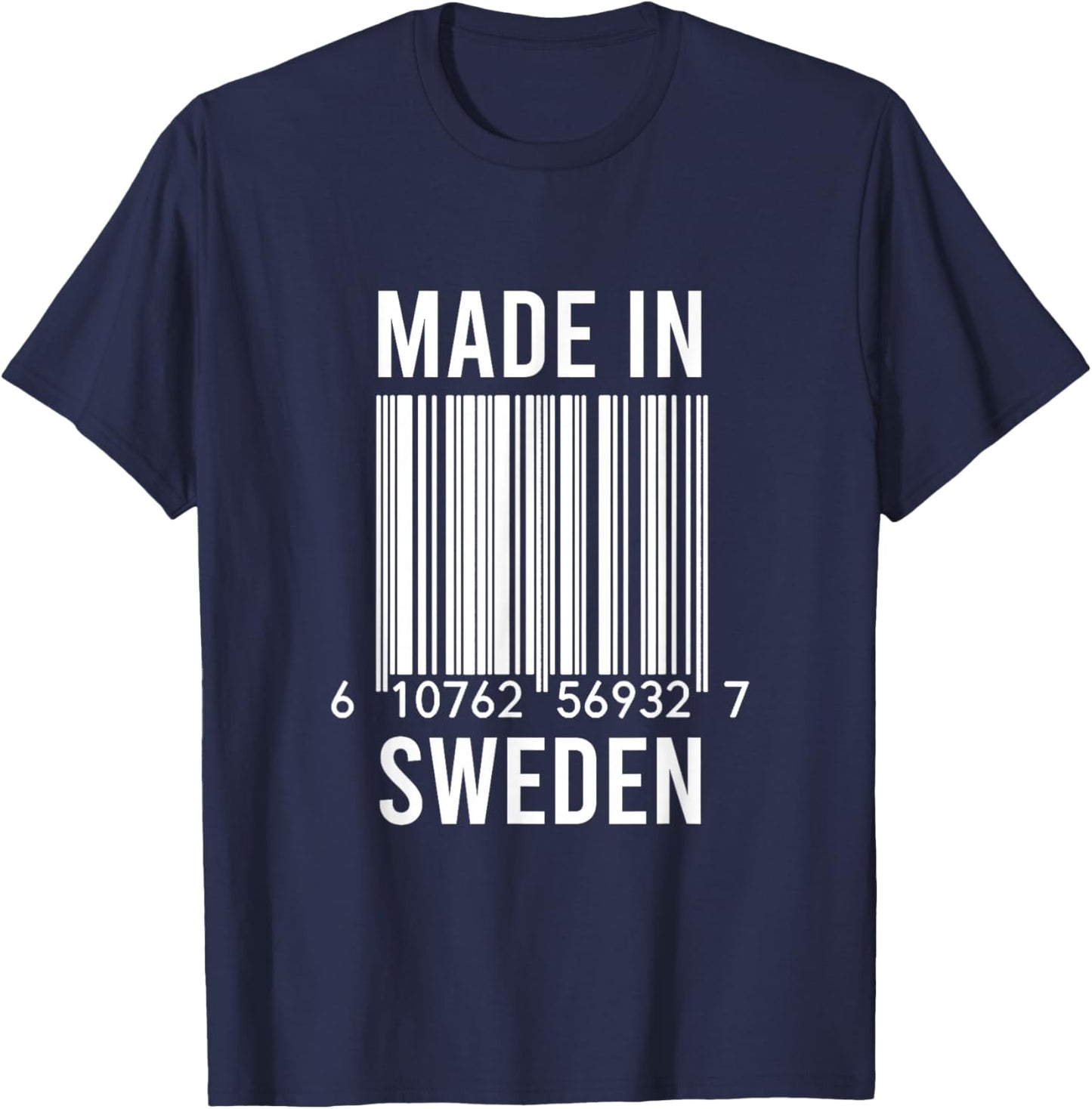 Barcode Made In Sweden T-Shirt - T-Shirt | Navy