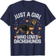 Dachshund Gift Dachshund Owner Accessories & Stuff Funny Dachshund Design For Girls Women Kids Wiener Dog Lover T-Shirt - T-Shirt | Navy