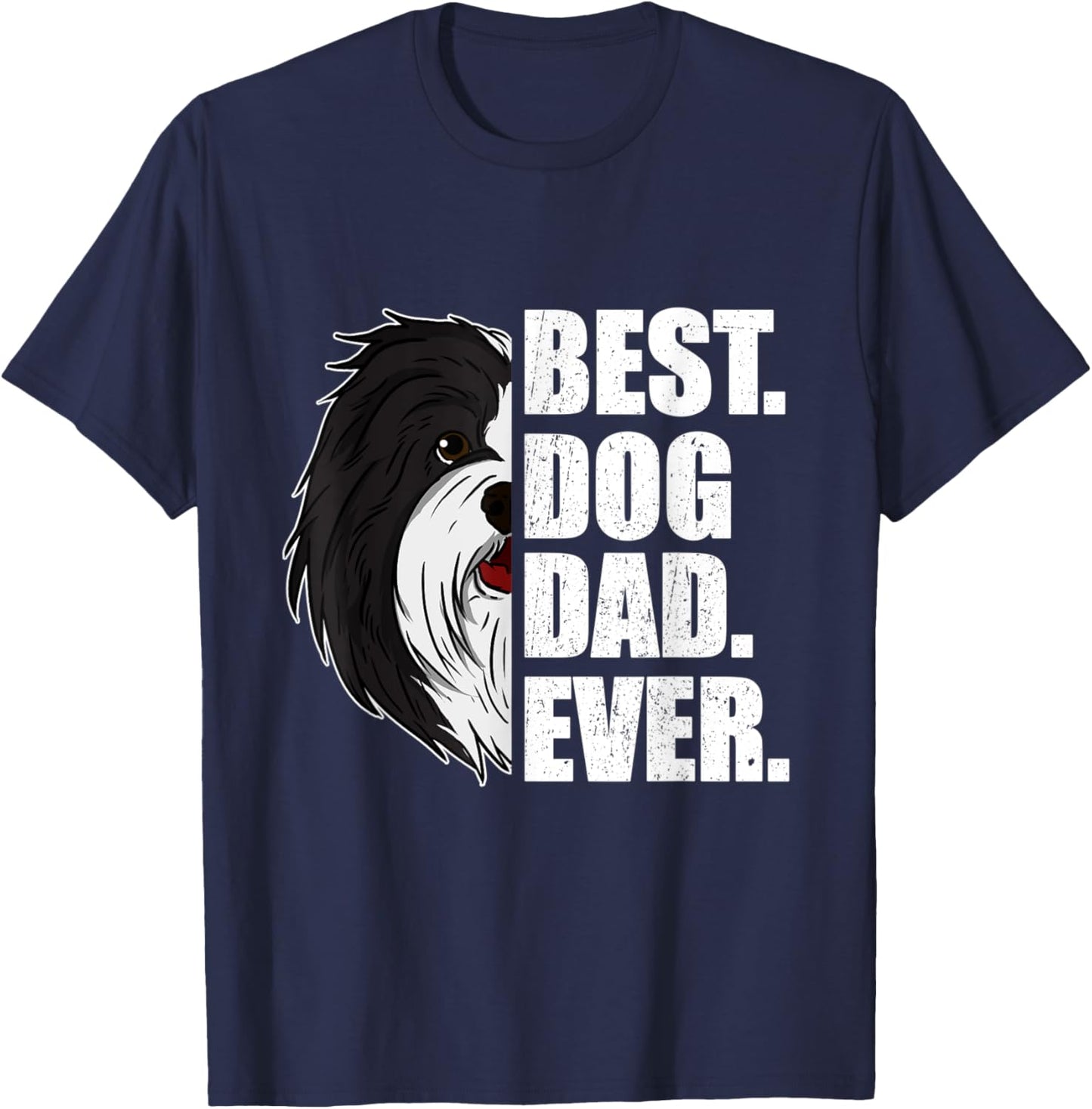 Best Dog Dad Ever Havanese Dad Father's Day Gift T-Shirt - T-Shirt | Navy