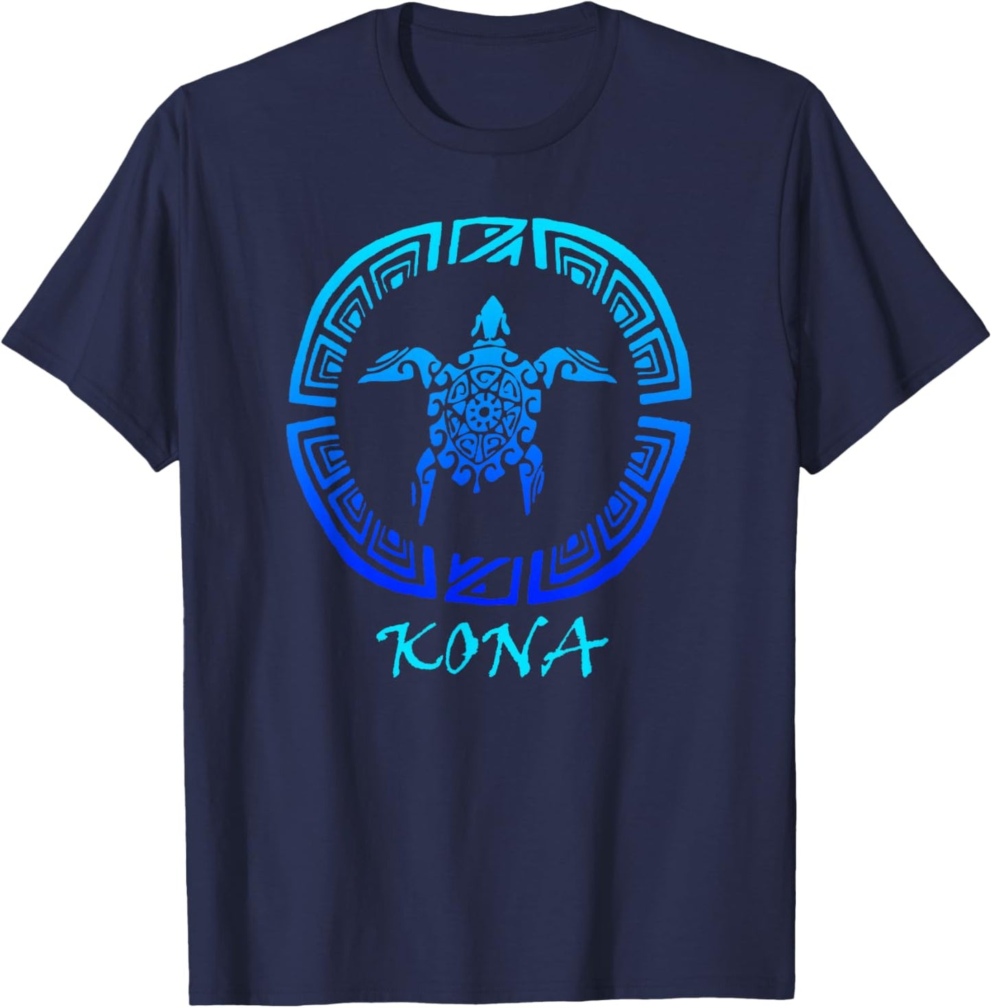 Kona, Hawaii Vintage Retro Tribal Turtle Vacation Small T-Shirt - T-Shirt | Navy