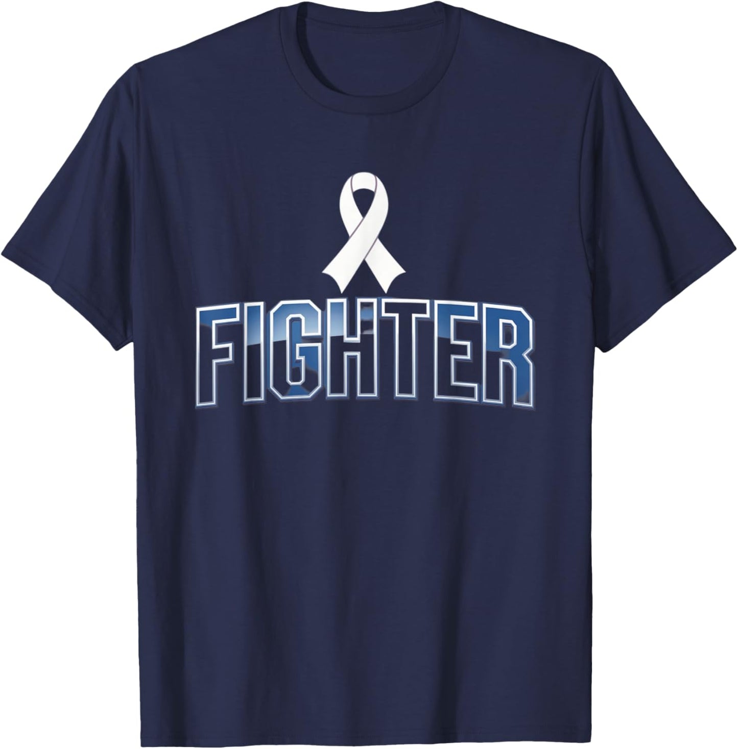 Lung Cancer Awareness Ribbon Support Squad T-Shirt - T-Shirt | Navy