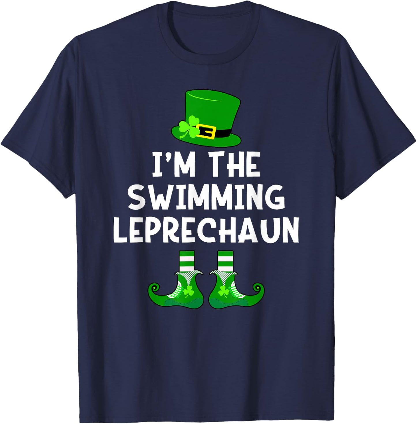 Swimming Leprechaun Funny St Patrick's Day Swim T-Shirt - T-Shirt | Navy