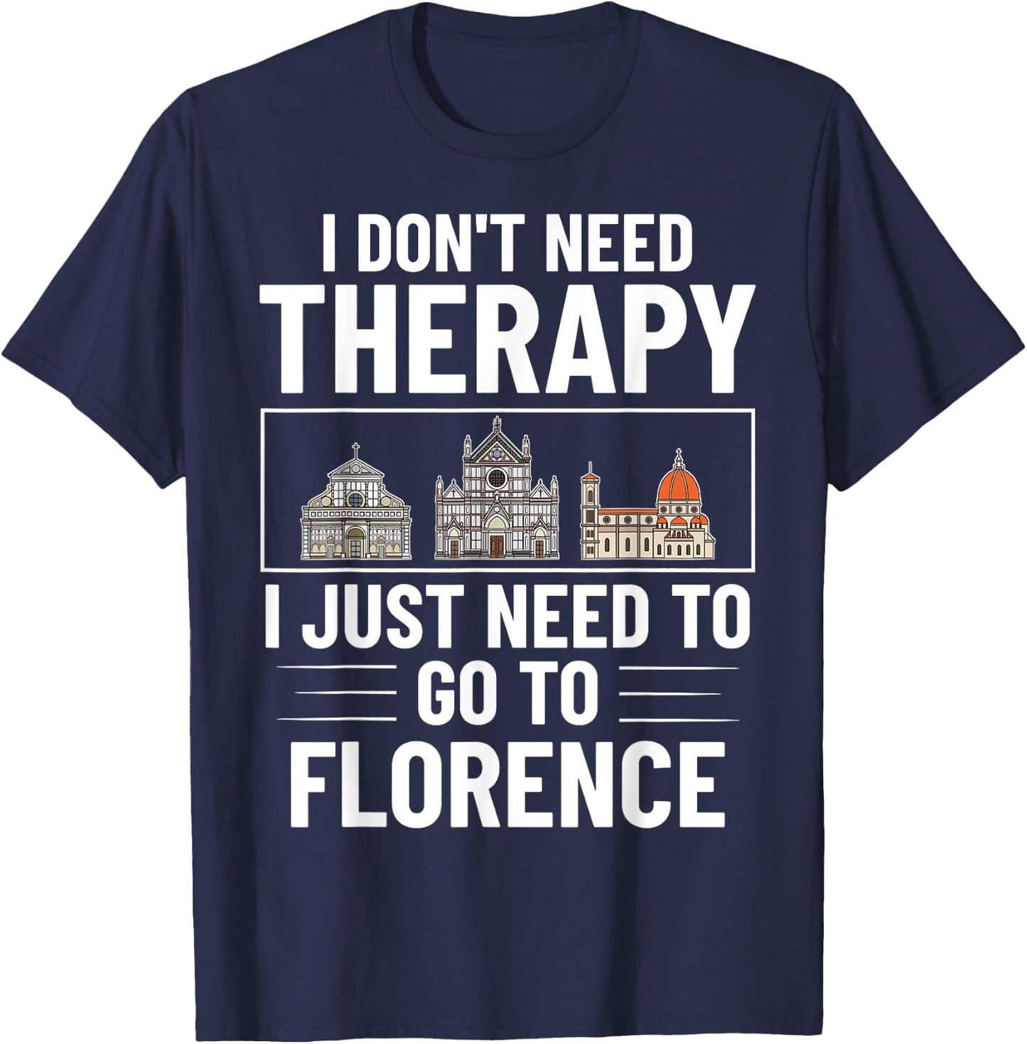 Florence Italy City Skyline Map Travel T-Shirt - T-Shirt | Navy