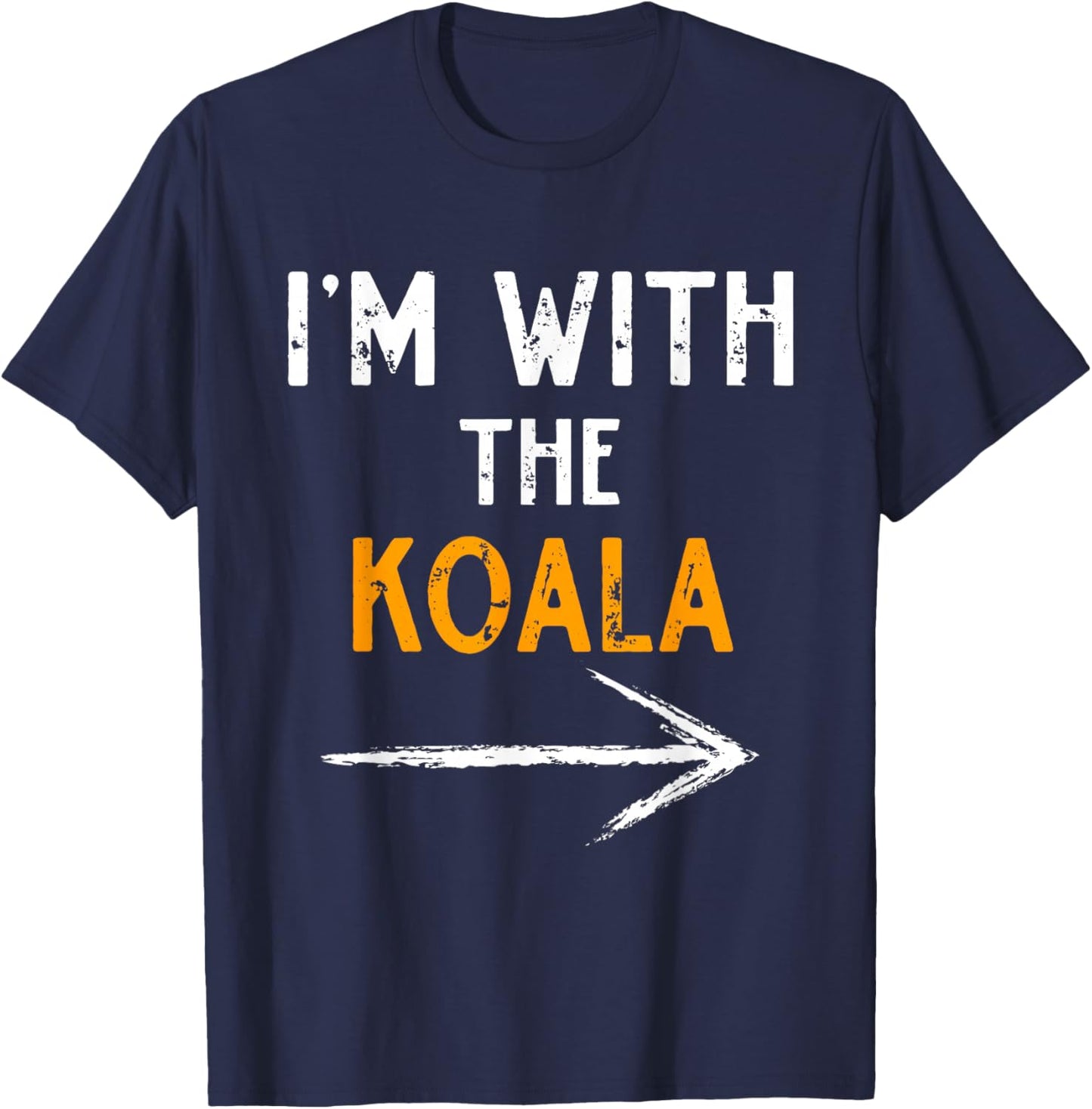 I’m with The Koala Funny Halloween Matching Couple Costume T-Shirt - T-Shirt | Navy
