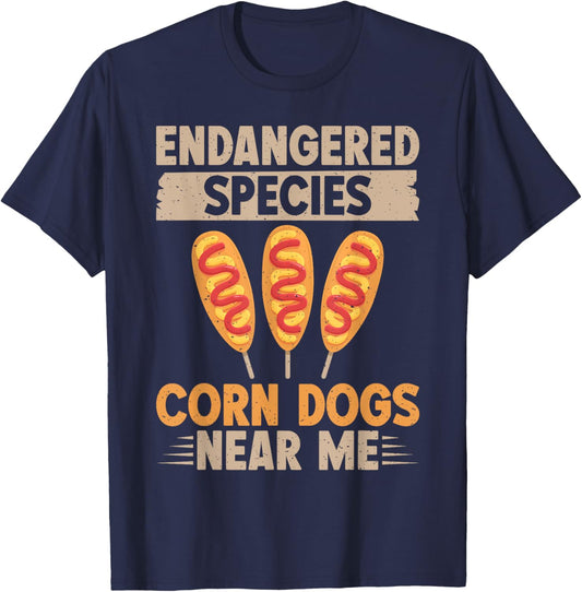 Endangered Species Corn Dogs near me Corn Dog Men Women T-Shirt - T-Shirt | Navy