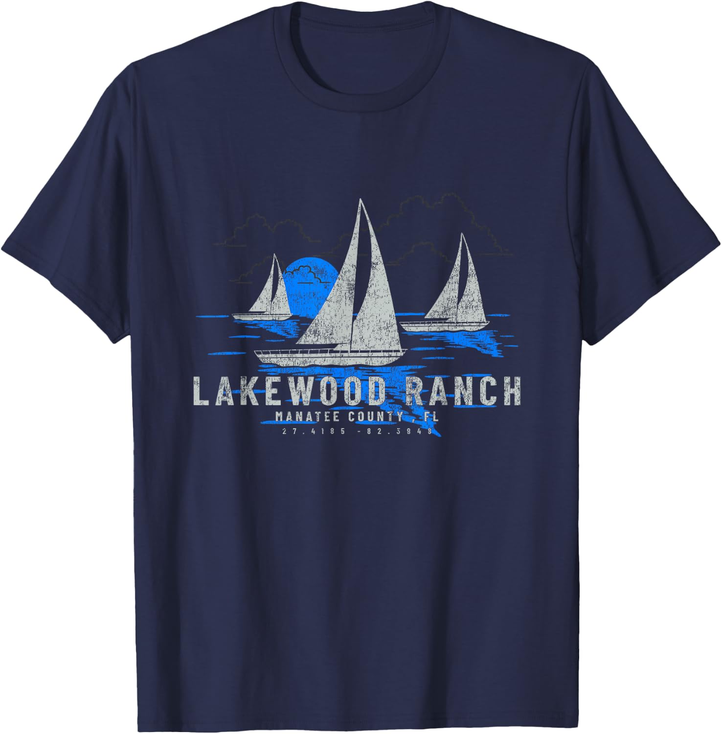 Lakewood Ranch Florida Yachting Souvenir Lakewood Ranch T-Shirt - T-Shirt | Navy