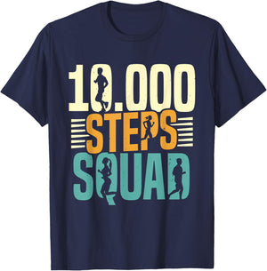 10000 Steps Squad Hiking Walking Step 10000 Steps T-Shirt - T-Shirt | Navy