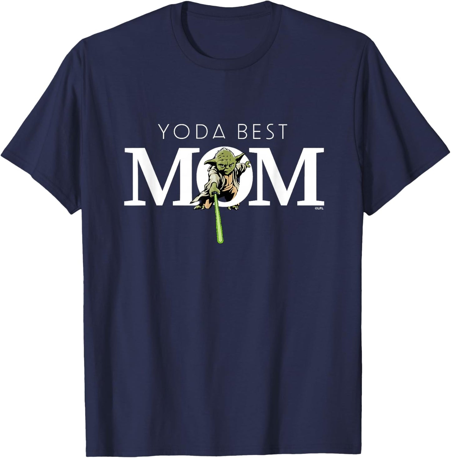 Star Wars Yoda Best Mom Lightsaber Mother’s Day Gift T-Shirt - T-Shirt | Navy