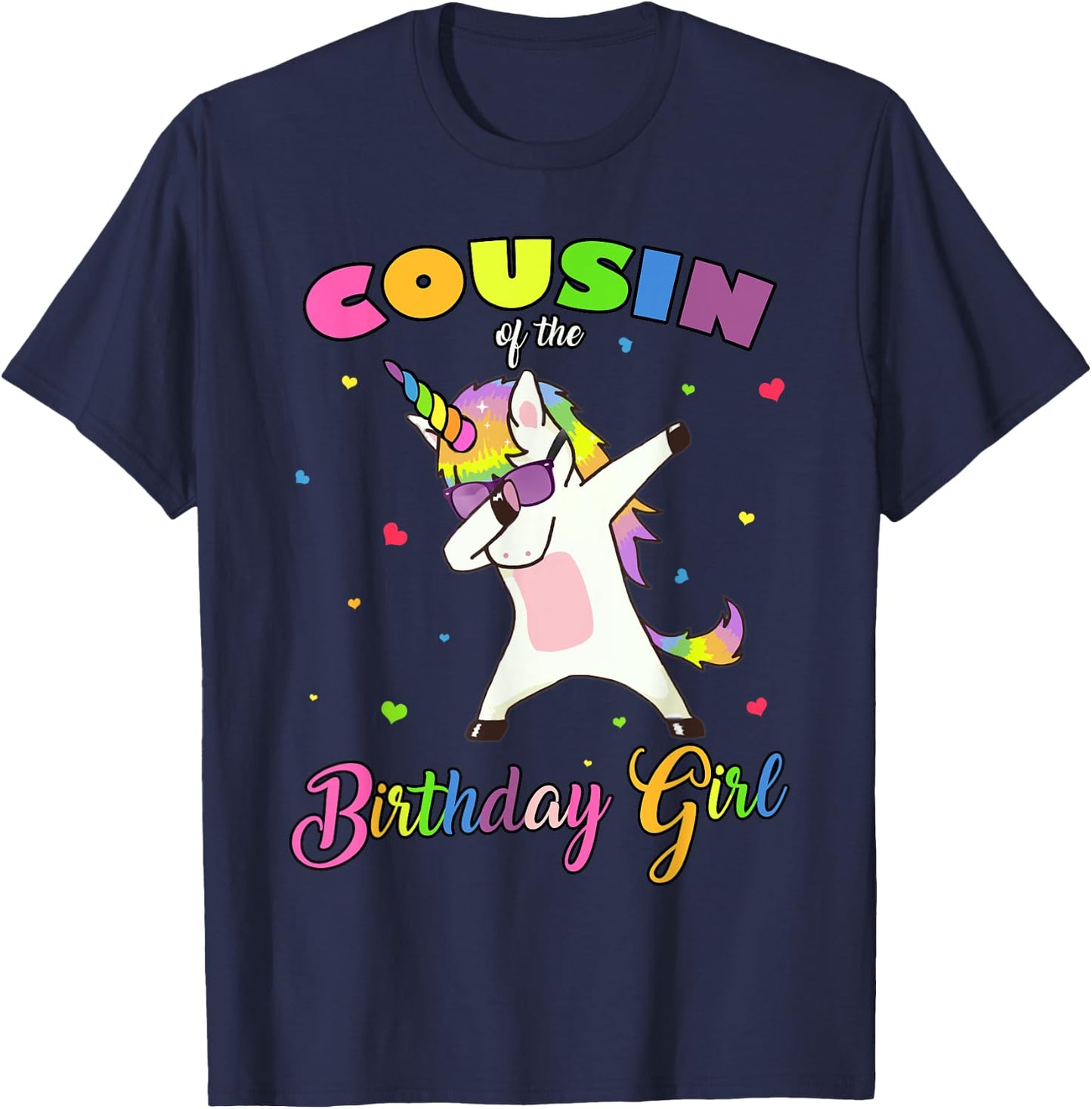 Cousin of the Birthday Girl Unicorn Princess Cousin Boy T-Shirt - T-Shirt | Navy