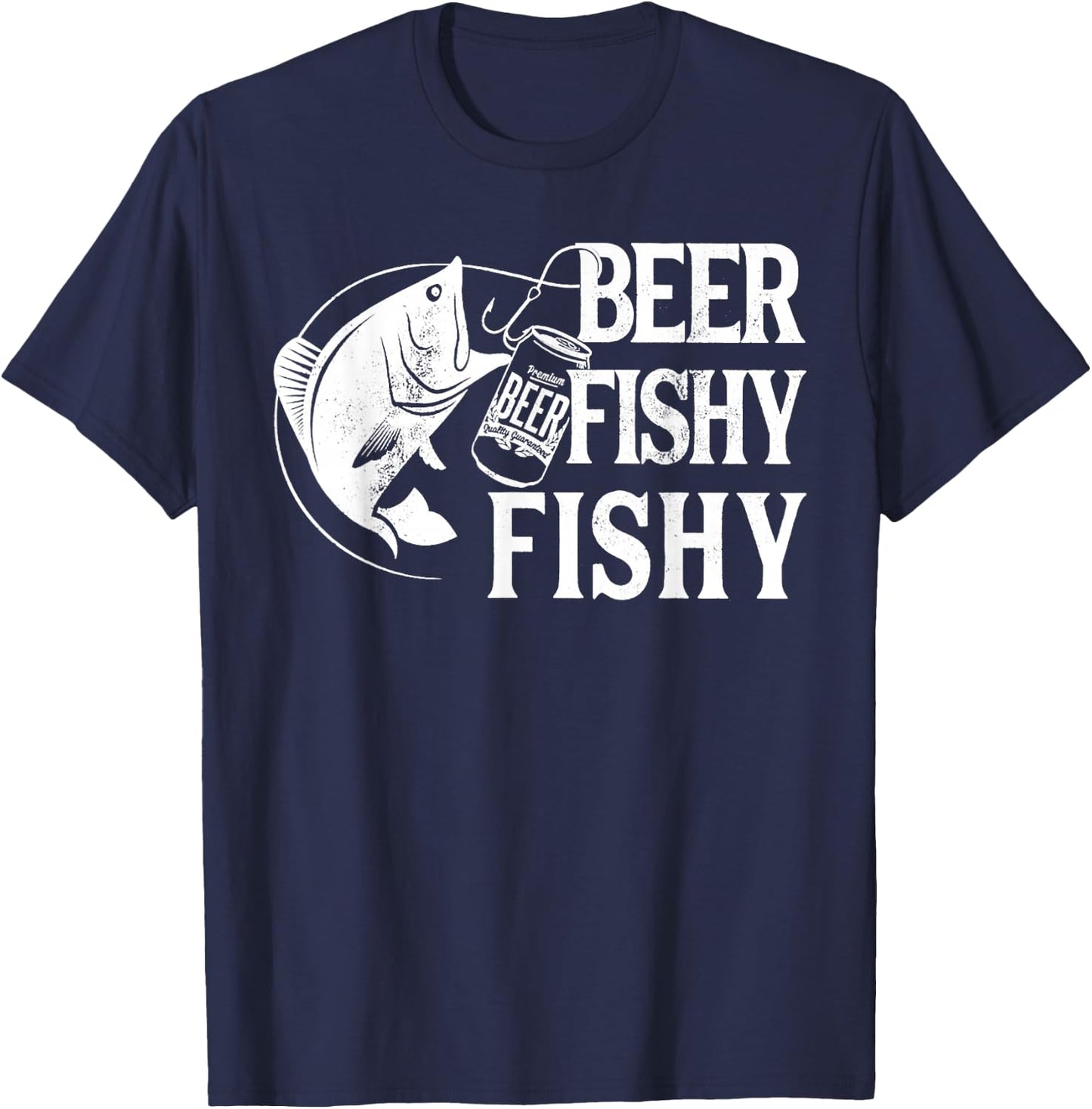 Beer Fishy Fishy Funny Fishing T-Shirt - T-Shirt | Navy