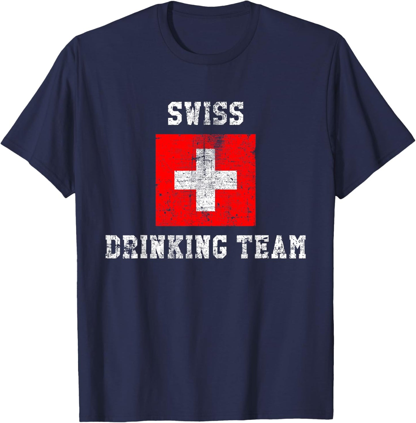 Swiss Drinking Team Funny National Pride Gift T-Shirt - T-Shirt | Navy