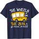 Back To School The Wheels On The Bus Toddler Kids T-Shirt - T-Shirt | Navy
