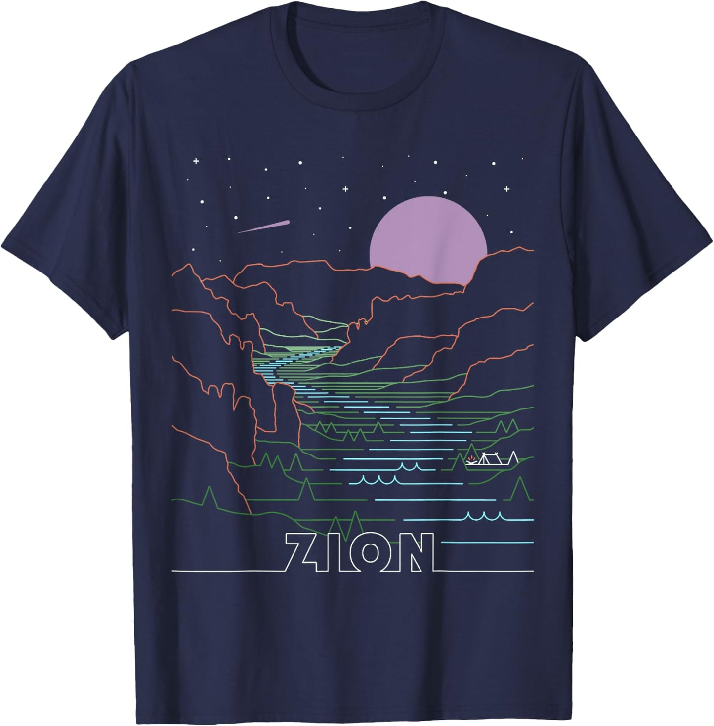 Vintage Zion National Park I Hiked Angels Landing Zion Utah T-Shirt - T-Shirt | Navy