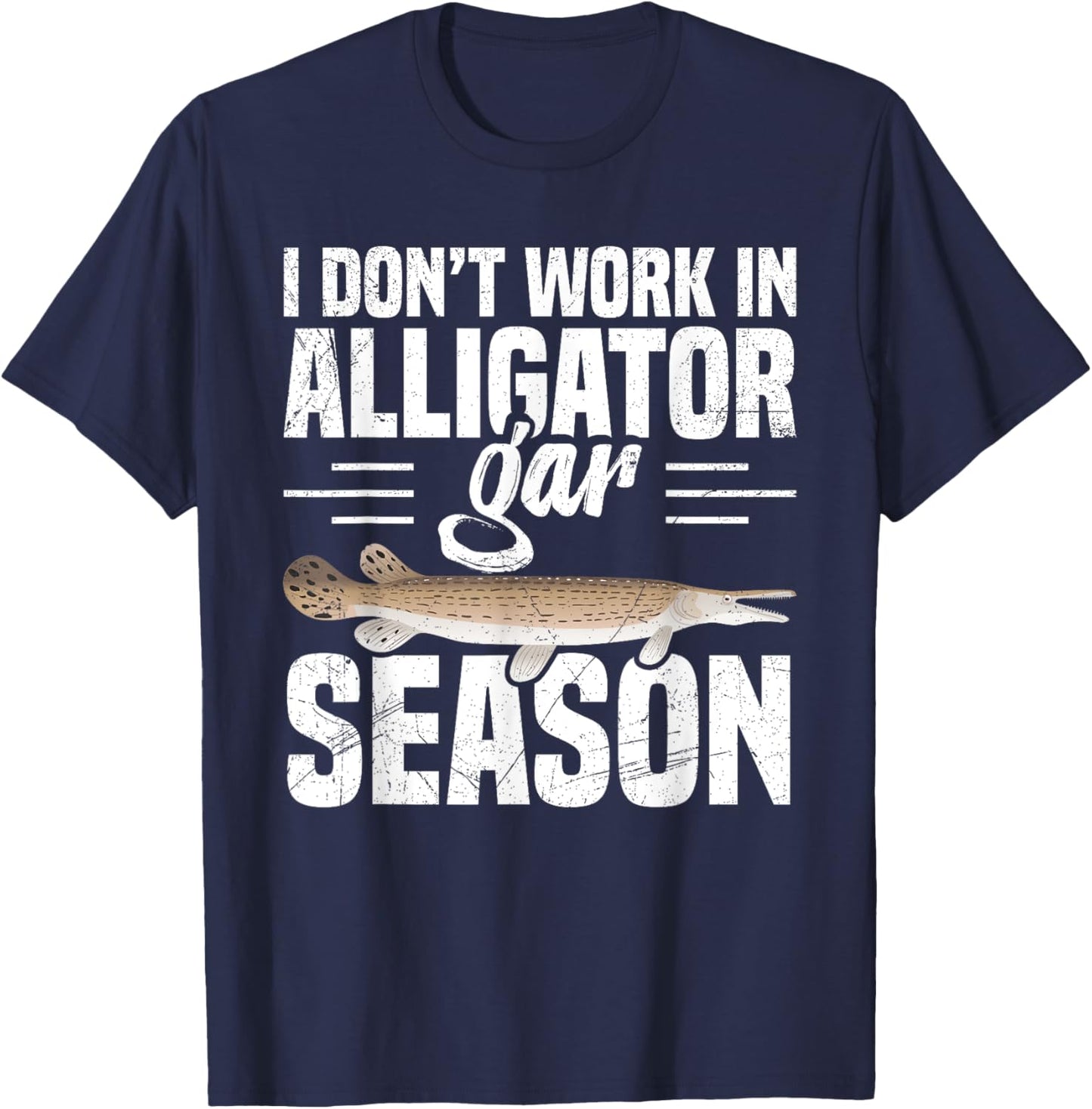 Alligator Fisher Fishing Lure Fisherman Rod Alligator Gar T-Shirt - T-Shirt | Navy