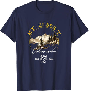 Mt. Elbert Retro Vintage Apparel - Mt. Elbert Souvenir T-Shirt - T-Shirt | Navy