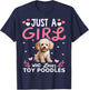 Toy Poodle Dog Girls Women Just A Girl Who Loves Toy Poodles T-Shirt - T-Shirt | Navy