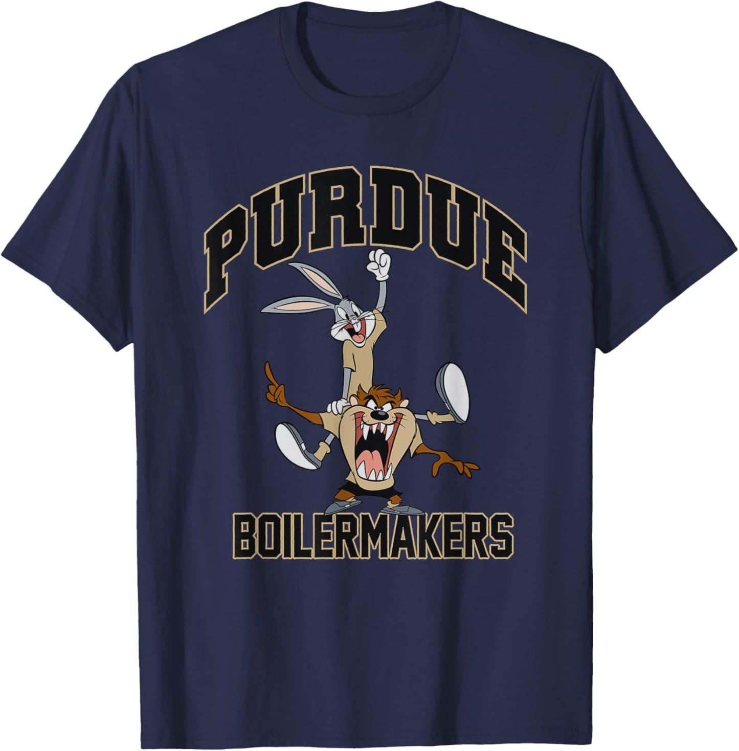 Purdue University Boilermakers x Looney Tunes Bugs Taz #1 T-Shirt - T-Shirt | Navy